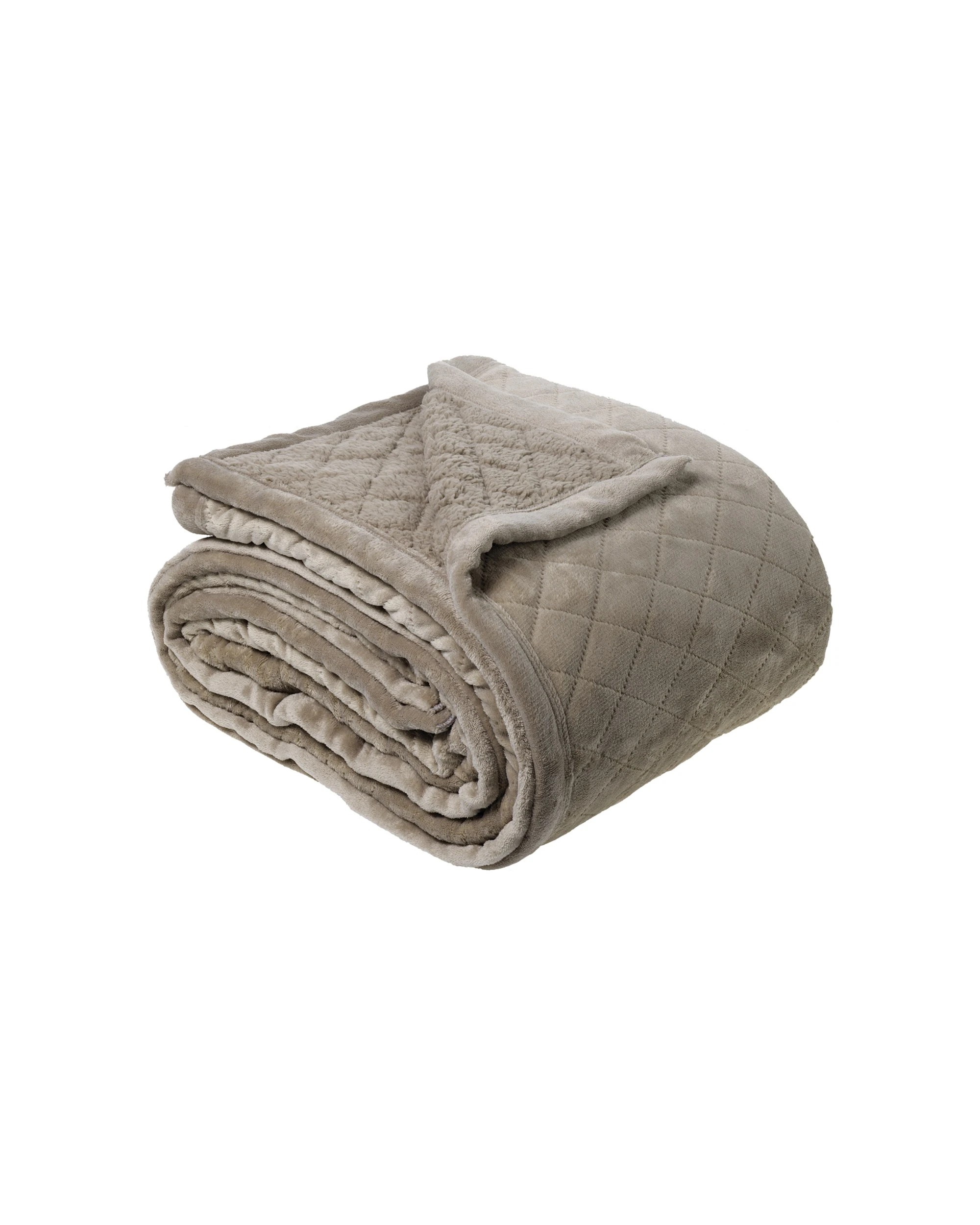 1 Bianca Mansfield 480gsm Sherpa Blanket Single/Double - Grey, 1 of 2