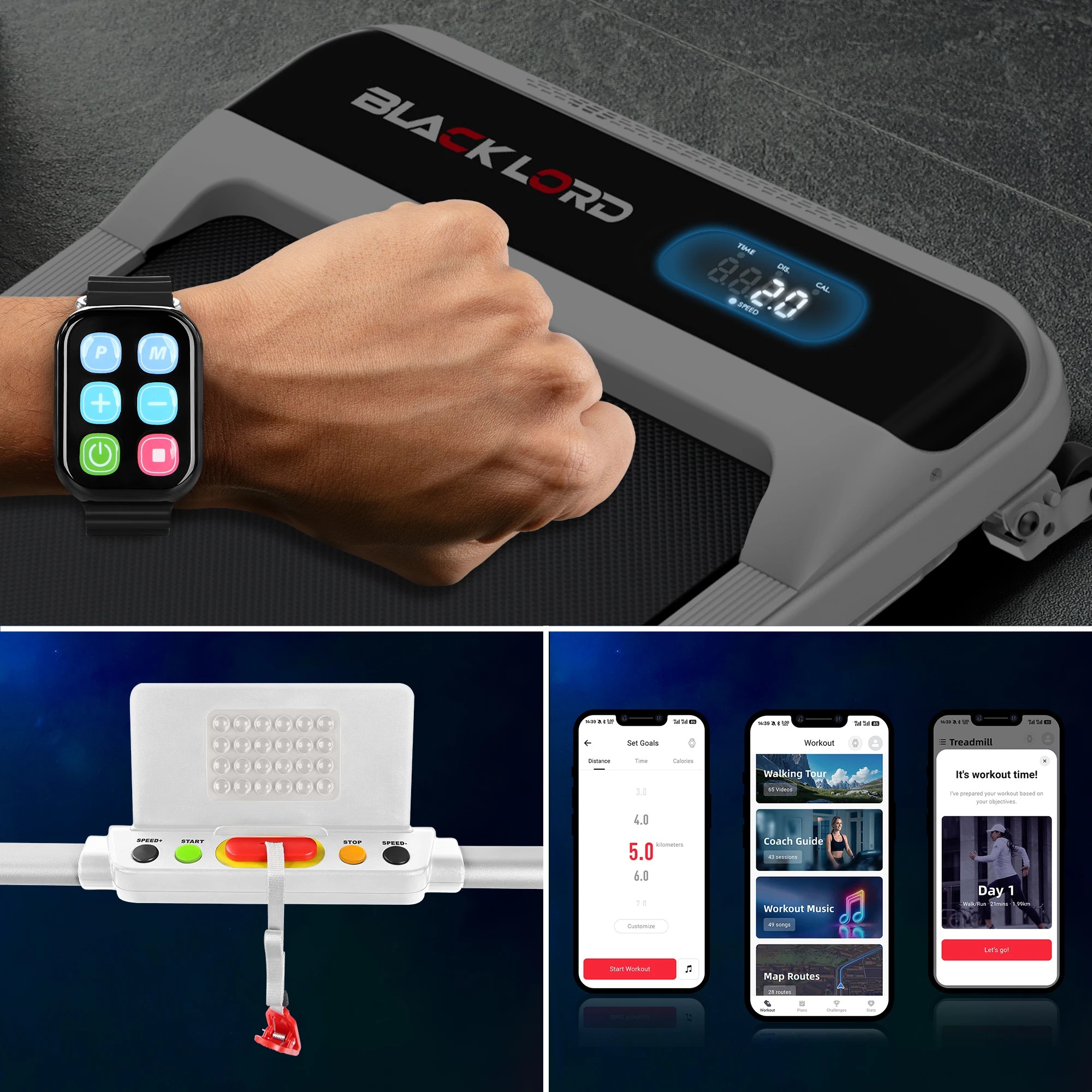 6 Black Lord Treadmill Electric Walking Pad Home Office Incline Foldable - White, 6 of 9