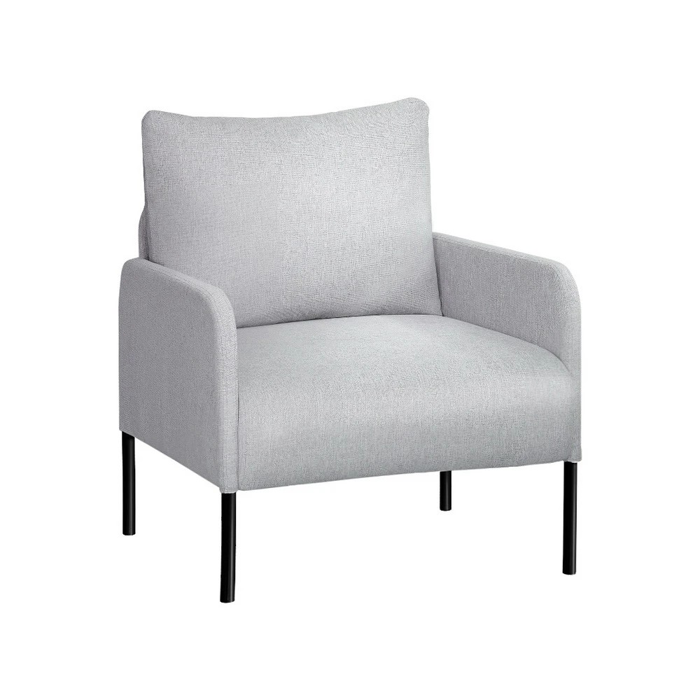 1 Artiss Armchair Accent Chair Pillow Fabric - Grey, 1 of 6