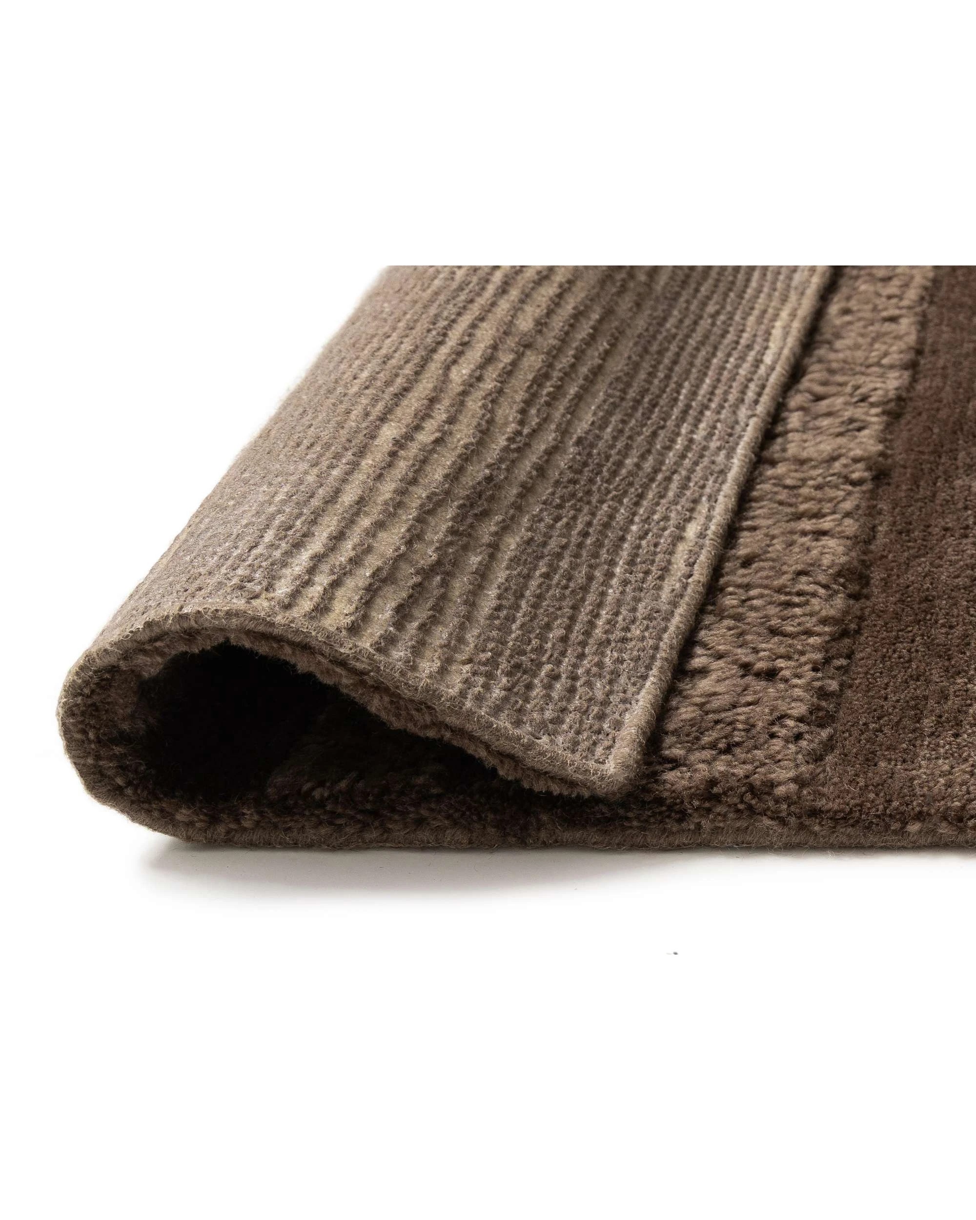 5 Loopsie Pigneto Mocha Geometric Carved Wool Rug-330cm x 240cm - Brown, 5 of 7