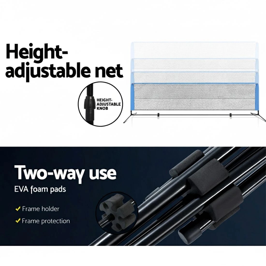 4 Everfit 4m Badminton Tennis Net Portable Volleyball Kit Adjustable Height - Blue, 4 of 7