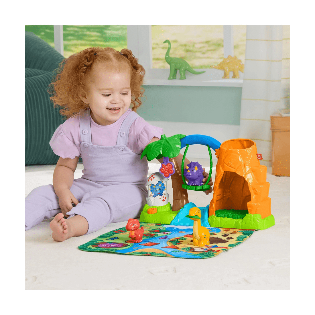 4 Mattel Fisher-Price Little People Dinosaur Village & Play Mat Toddler Playset - Multi, 4 of 6