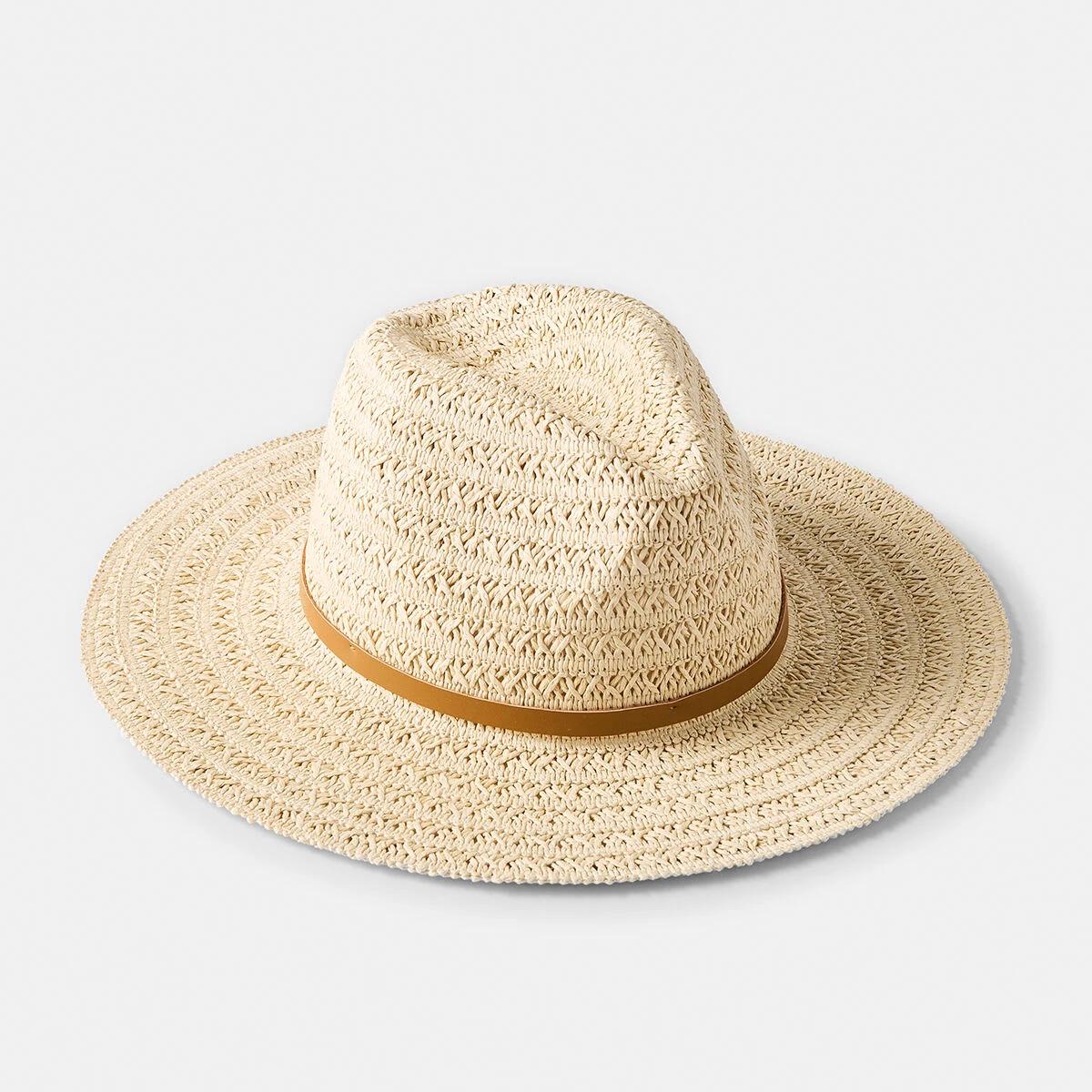 1 Natural Fedora Hat Natural, 1 of 3