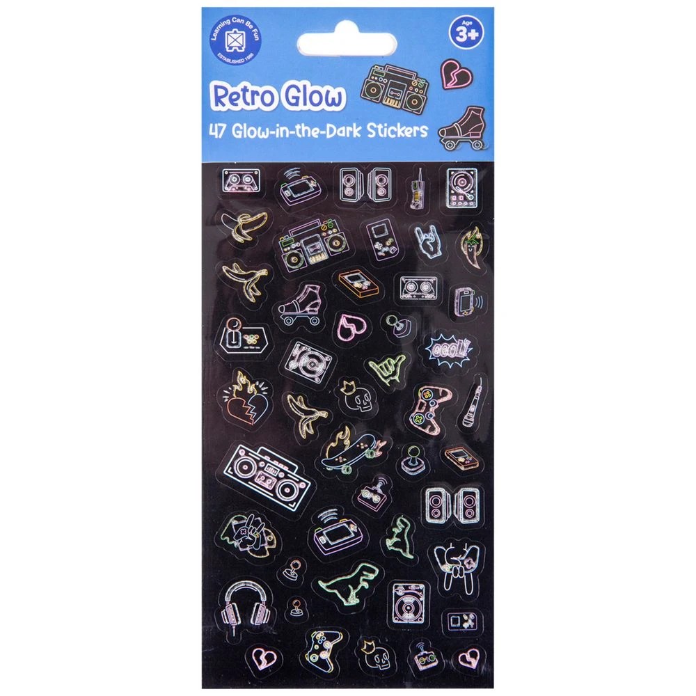 1 Learning Can Be Fun Retro Glow in the Dark Stickers, 1 of 3