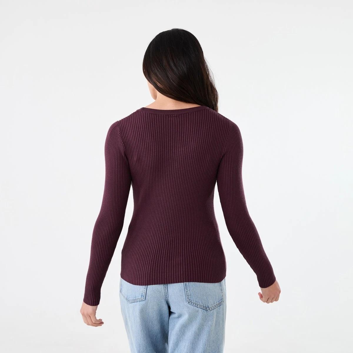 3 Long Sleeve Scoop Neck Top Mulberry, 3 of 5