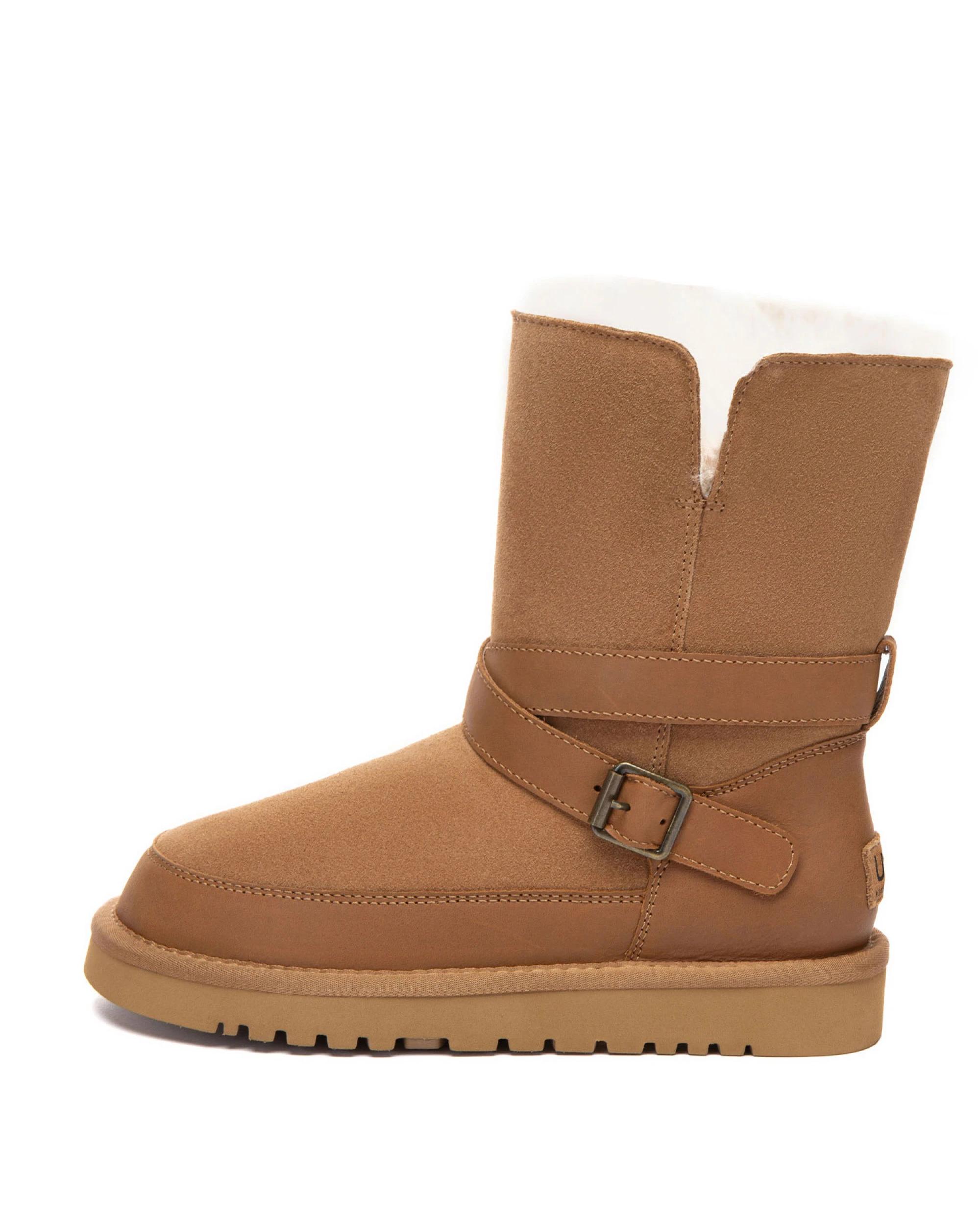4 Australian Shepherd UGG Halvik Buckle Short Boots CHESTNUT, 4 of 5