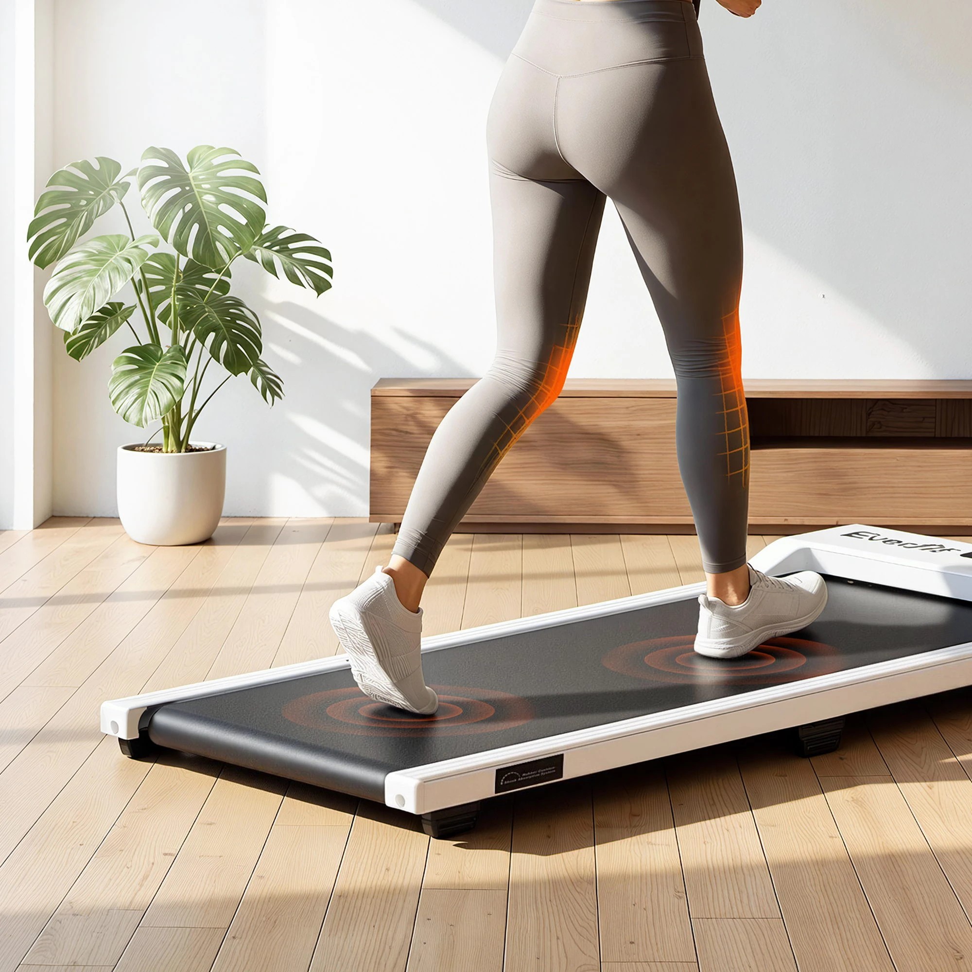 8 Everfit 3 in 1 Walking Pad Treadmill 12% Incline Under Desk Treadmills for Home With 38cmBelt - White, 8 of 9