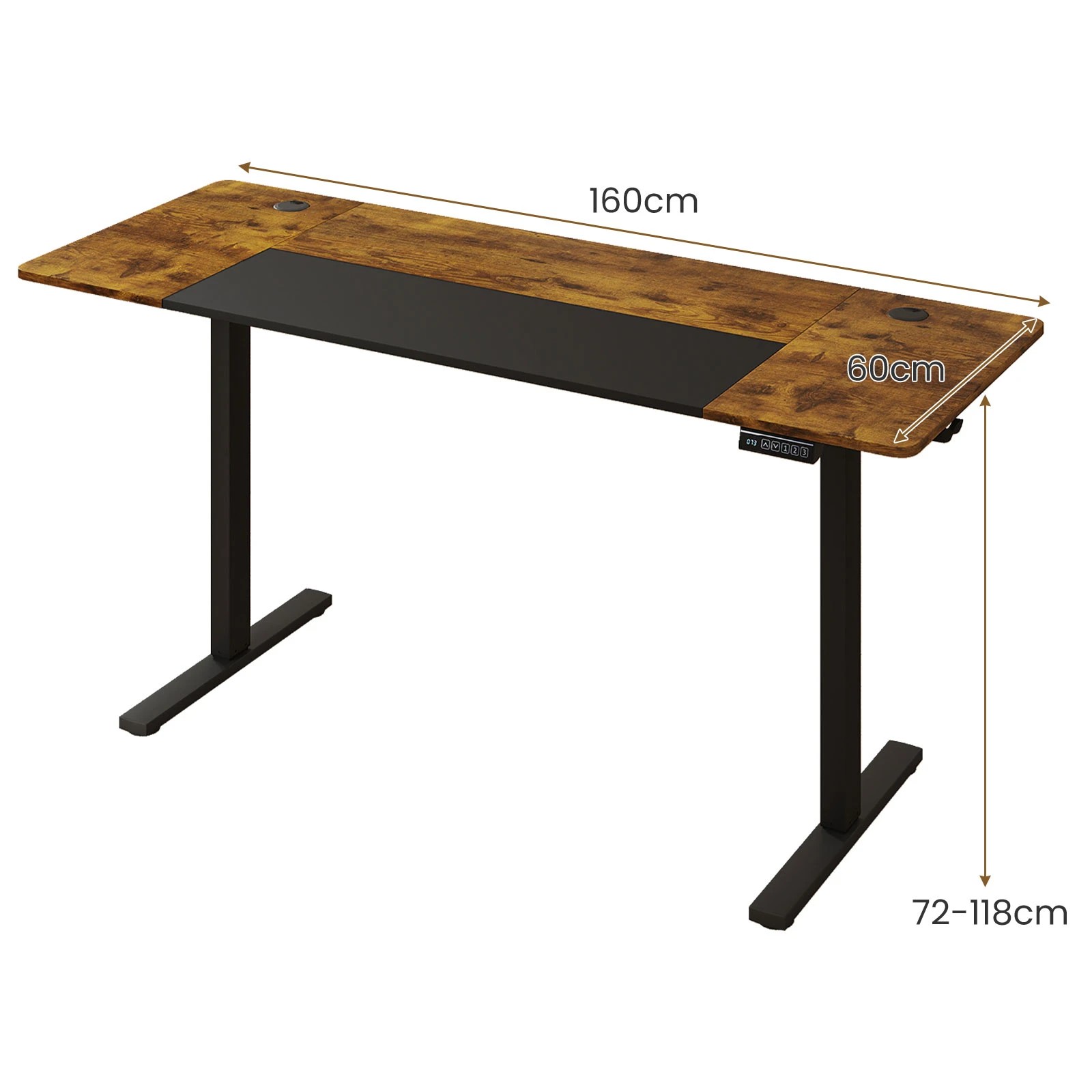 2 Costway 160 x 60cm Electric Standing Desk Adjustable Sit Stand Computer Desk - Multi, 2 of 6