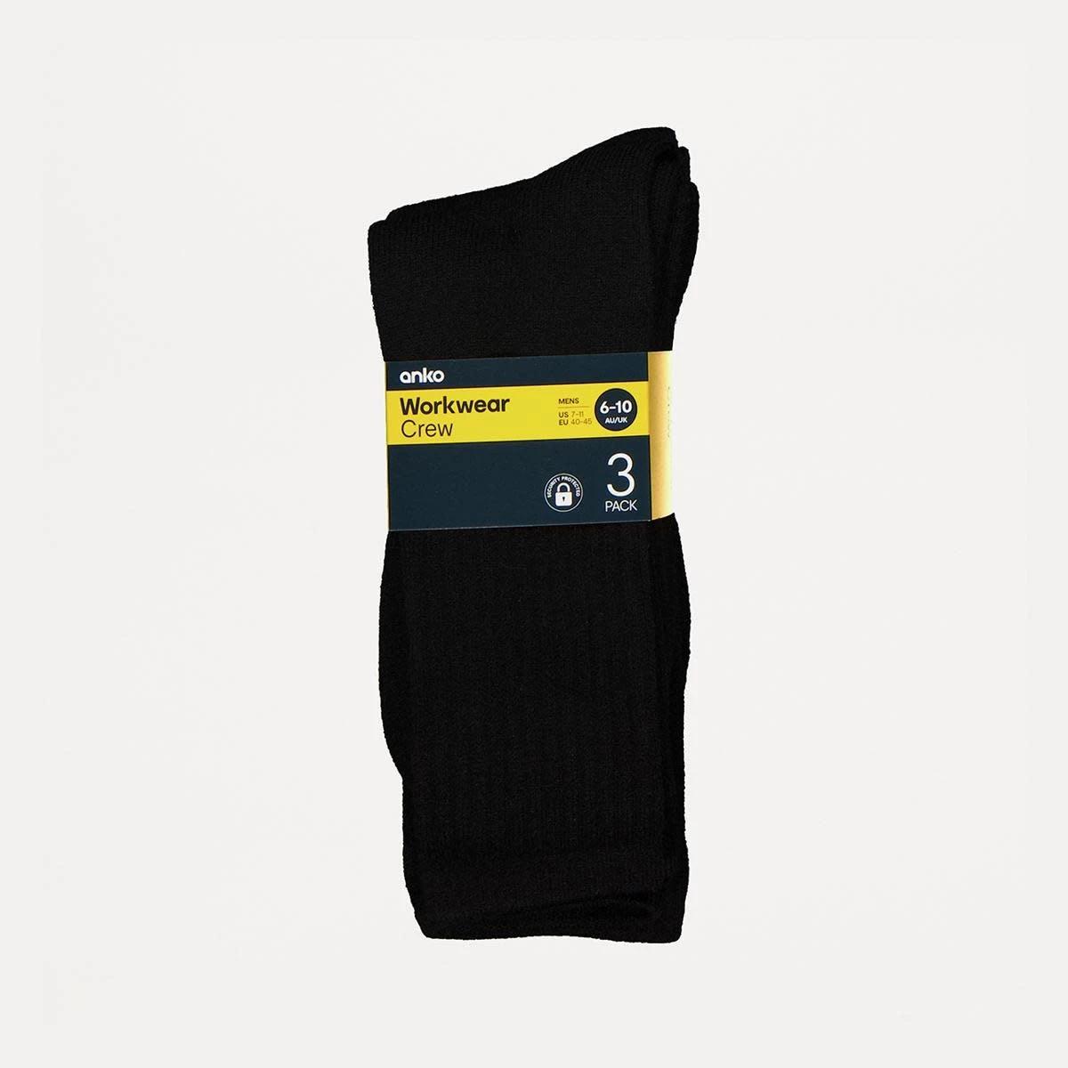 3 3 Pack Work Socks BLACK, 3 of 3