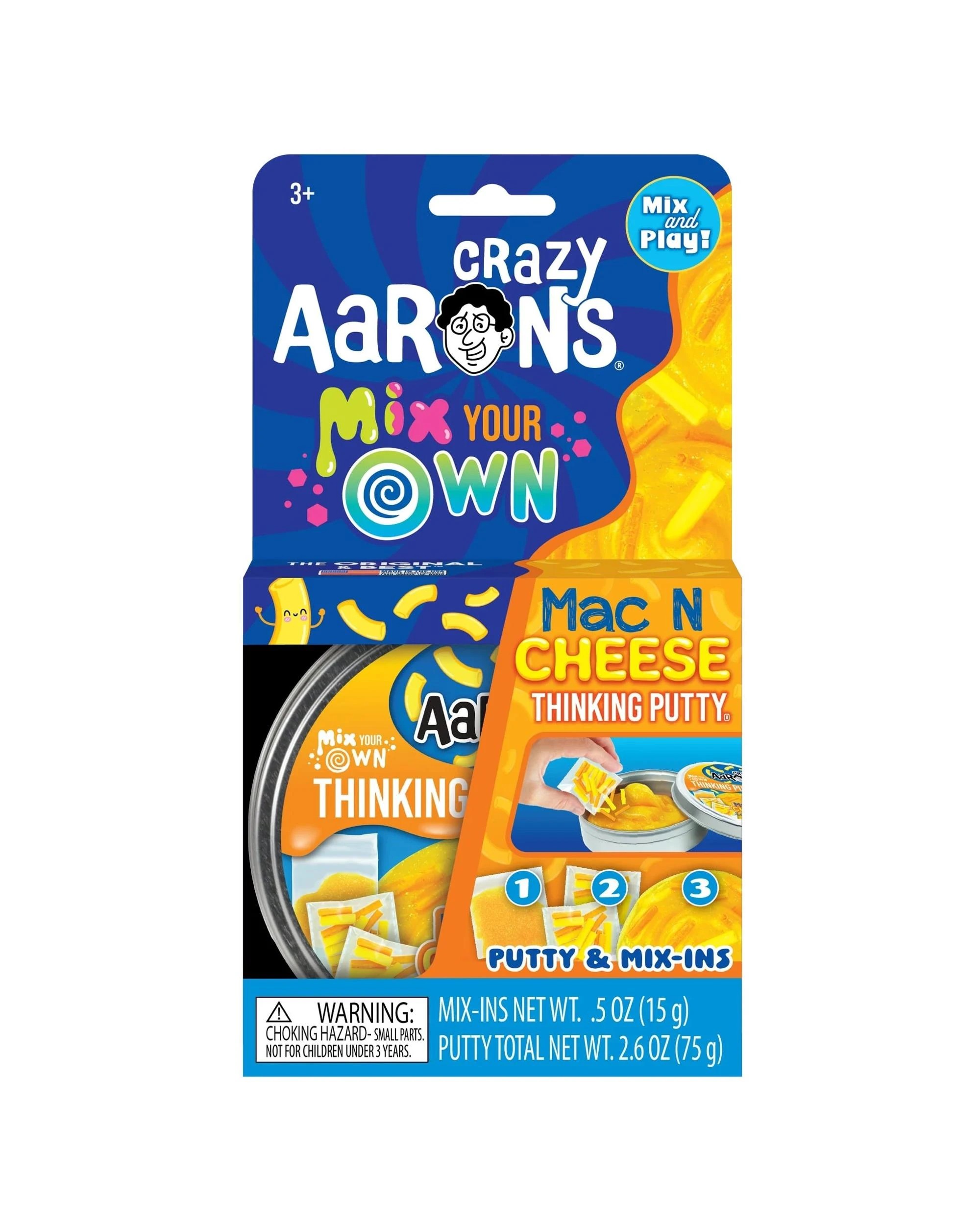 1 Crazy Aaron's Thinking Putty Mix Your Own Mac N Cheese 4 inch Tin, 1 of 5