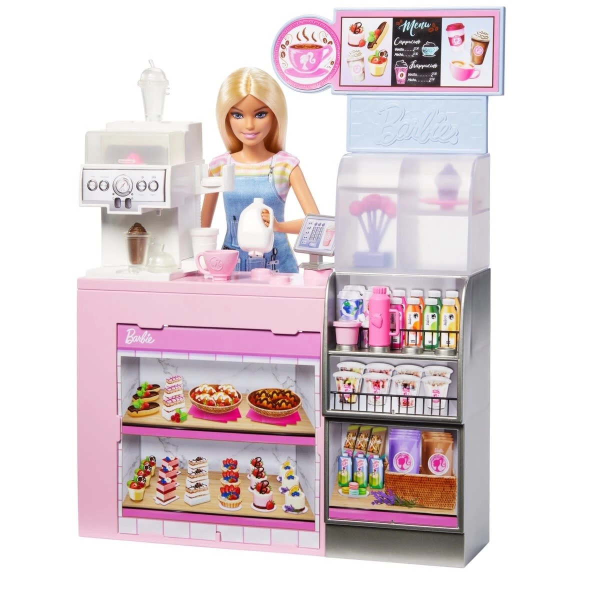 4 Barbie Coffee Shop Playset with Blonde Barista Doll, 4 of 6