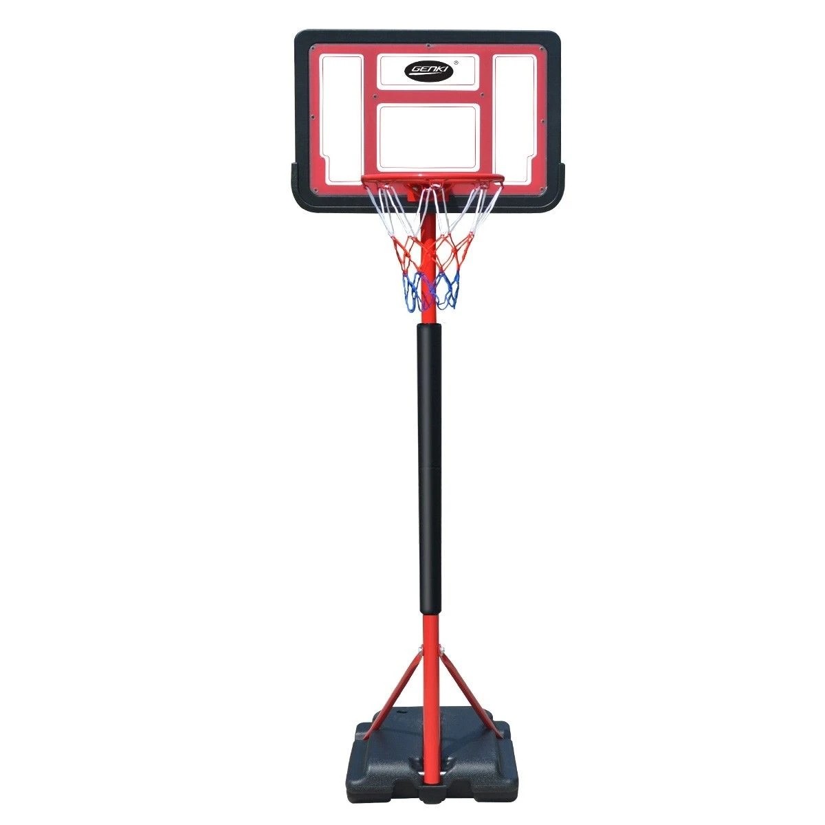 1 Genki 1.05 1.65m Kid Portable Basketball Hoop Stand Backboard Net Ring Ball Set, 1 of 4