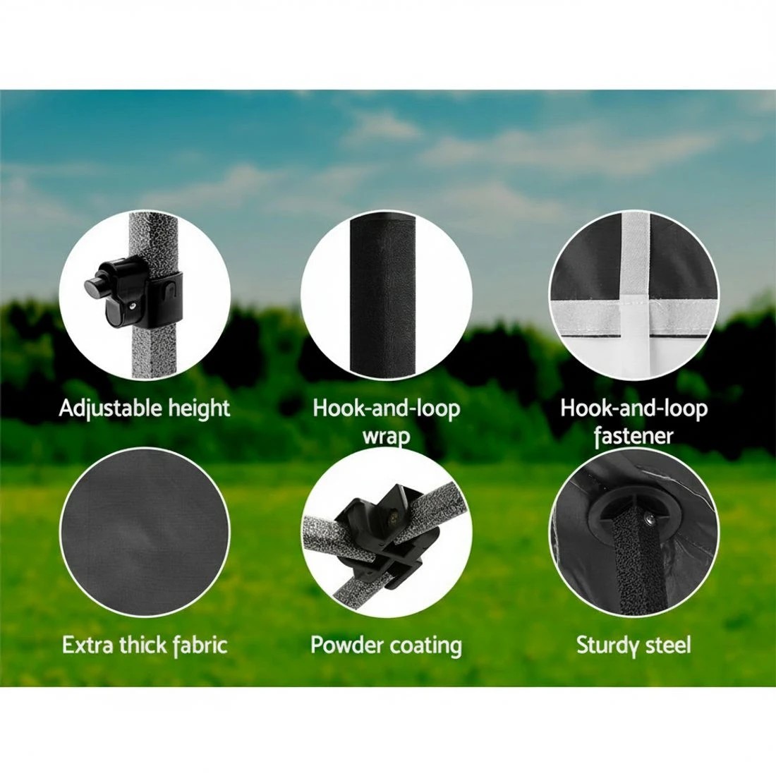 6 Instahut Gazebo 3x4.5 Pop Up Marquee Folding Tent Wedding Gazebos Camping Outdoor Shade Canopy - Black, 6 of 8