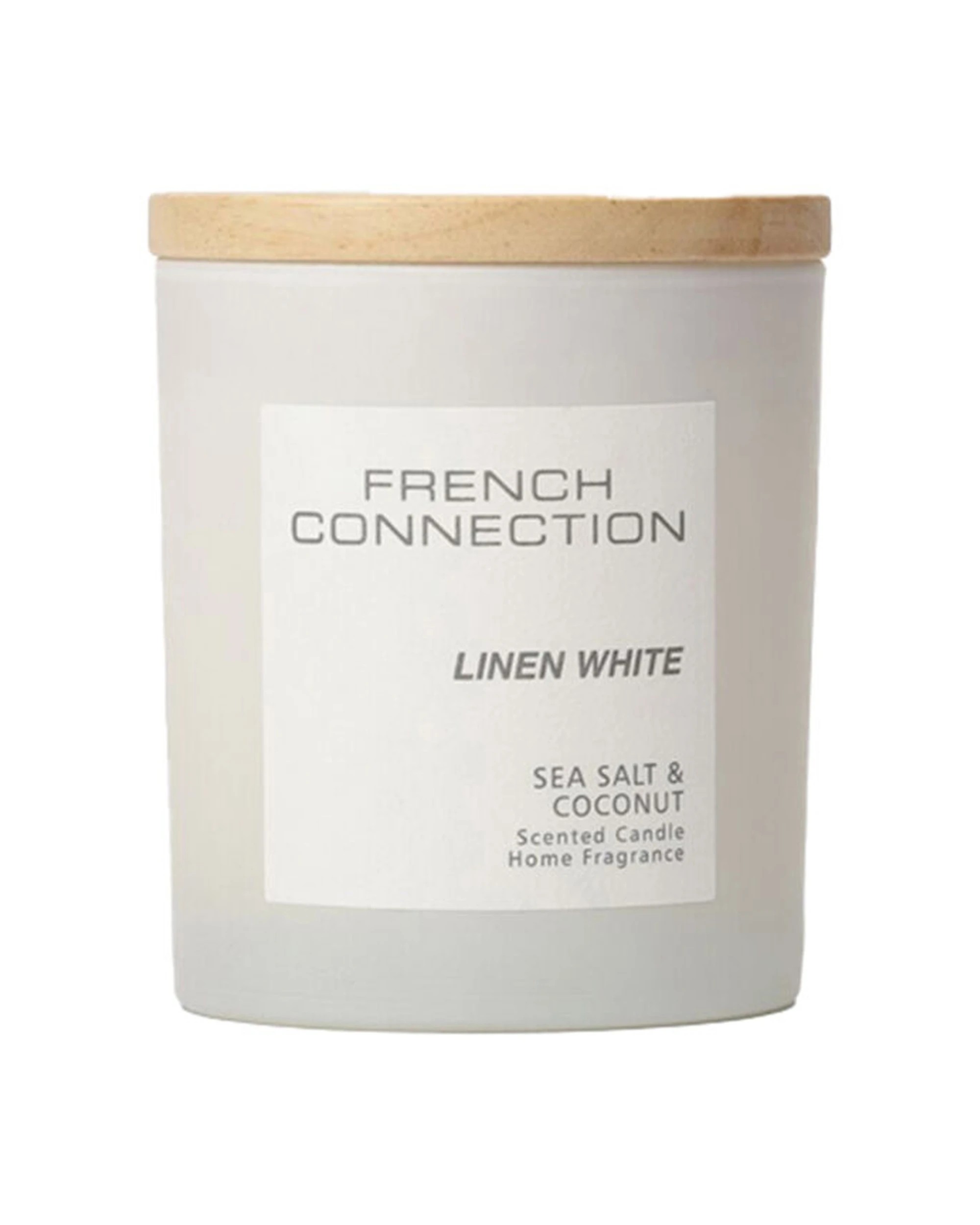 1 French Connection Linen Sea Salt & Coconut 2 Wick Large Candle 322g - White, 1 of 5