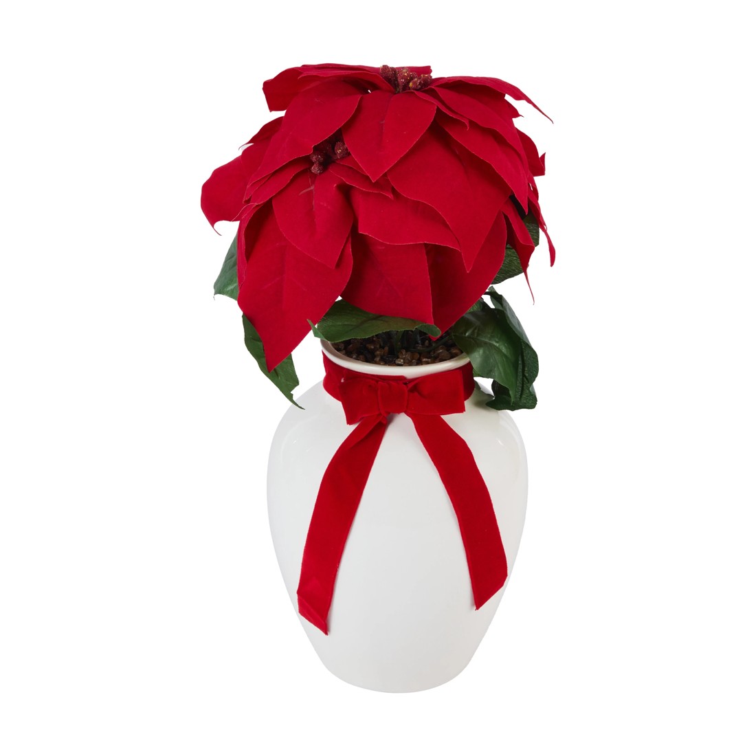 1 Christmas Artificial Poinsettia in Pot, 1 of 2