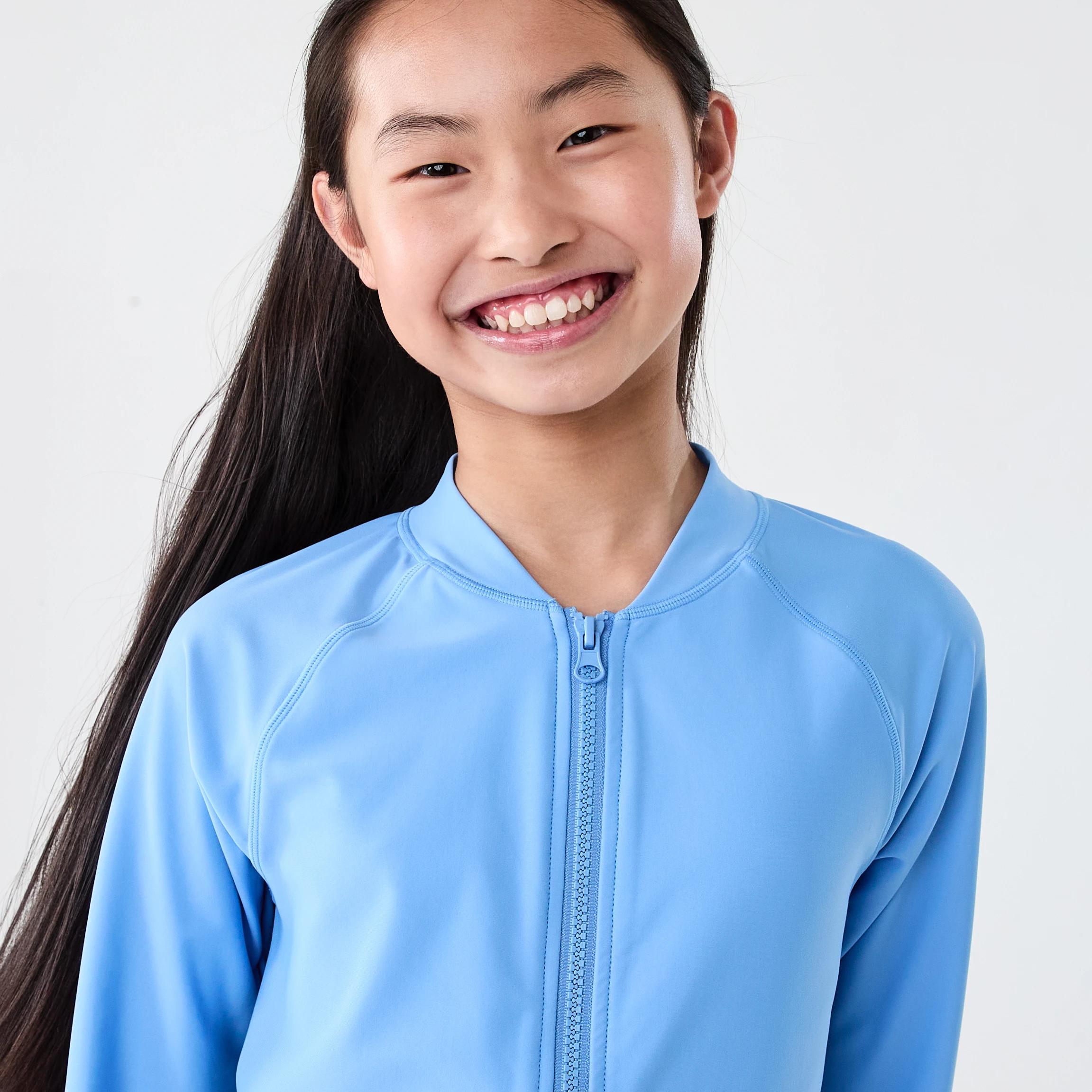 3 Long Sleeve Zip Through Rash Vest JAYBIRD BLUE, 3 of 6