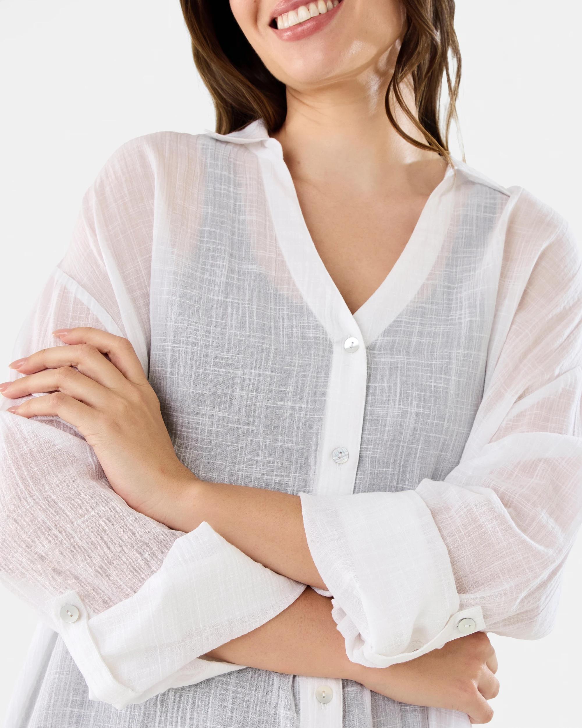 6 Cover Up Shirt White, 6 of 9