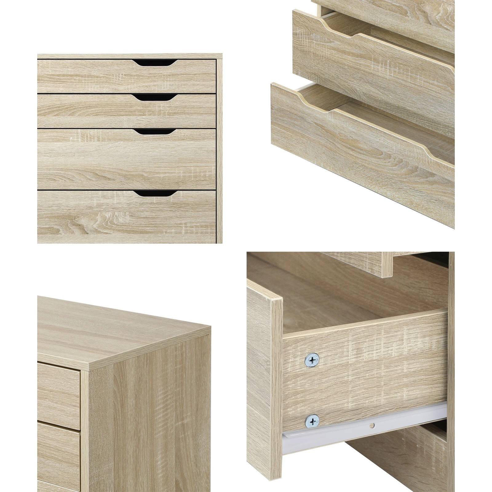 6 Oikiture 6 Chest Of Drawers Tallboy Storage Cabinet Dresser
 - Natural, 6 of 8