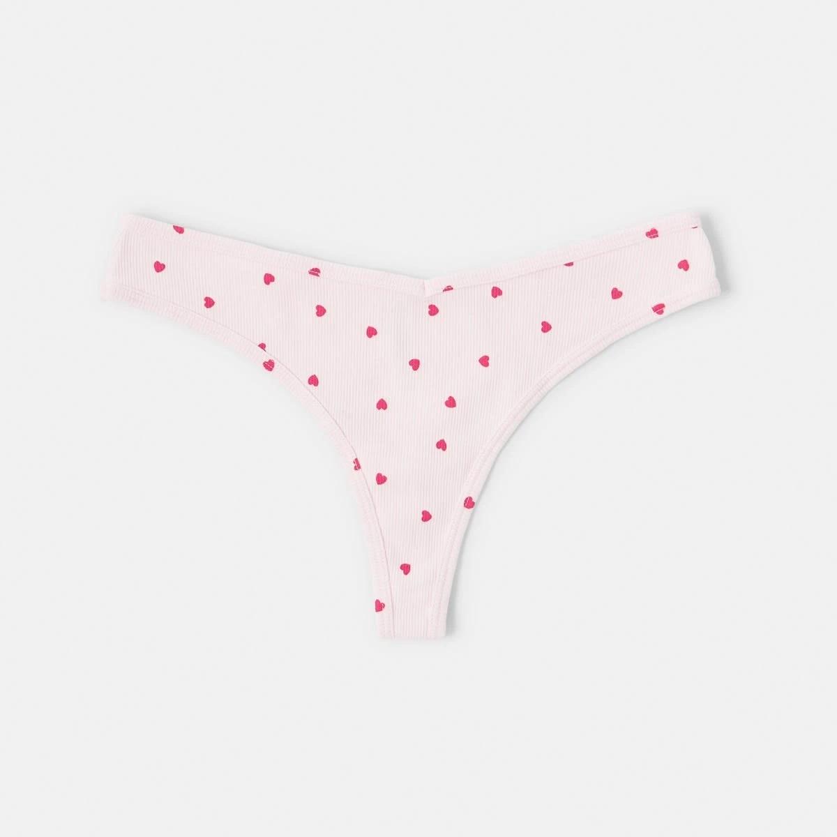 4 Ribbed G-string Briefs MINI HEARTS BALLERINA, 4 of 6