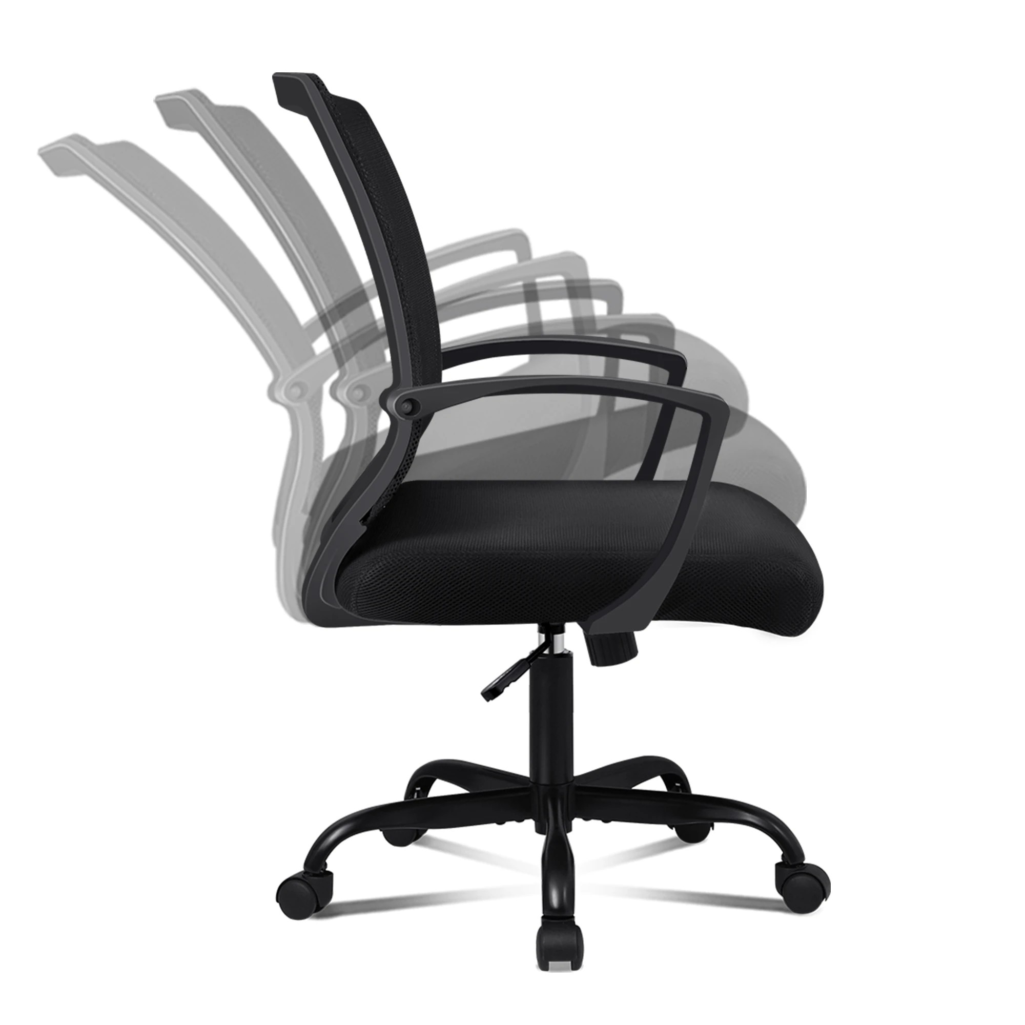 4 Alfordson Mesh Office Chair Executive Tilt Fabric Seat Gaming Racing Computer - Black, 4 of 10