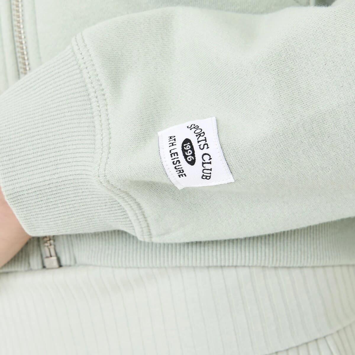 6 Cropped Zip Through Hoodie Aqua Grey, 6 of 10
