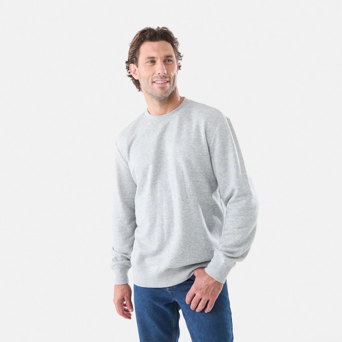 1 Basic Crew Neck Sweatshirt Gry Marle, 1 of 5