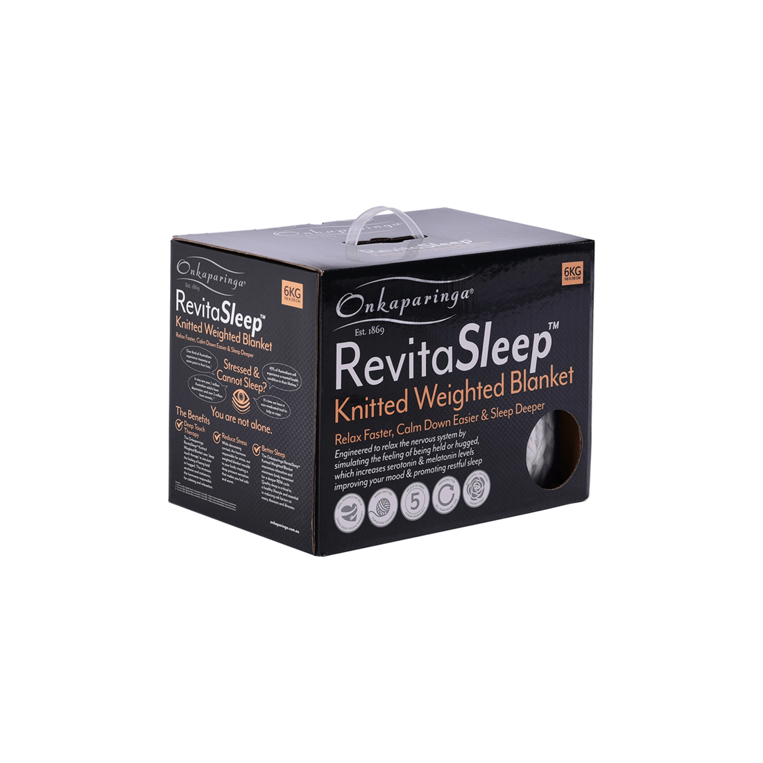 1 Onkaparinga 6kg Knitted Weighted Blanket Home Bedding 110x135cm
 - Silver, 1 of 5