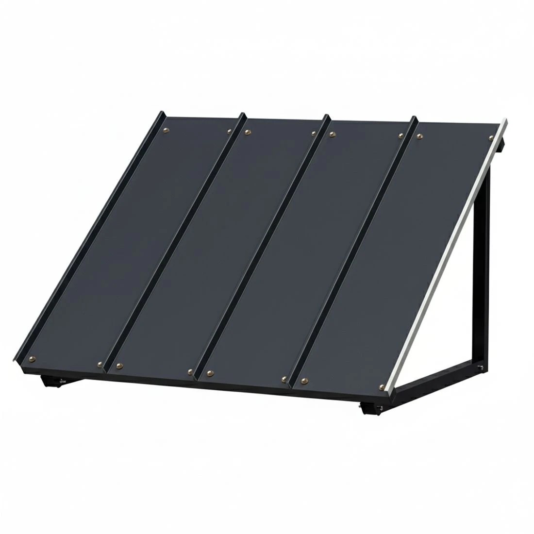 4 Instahut Window Door Awning Canopy 1mx1m  Metal Frame - Black, 4 of 4