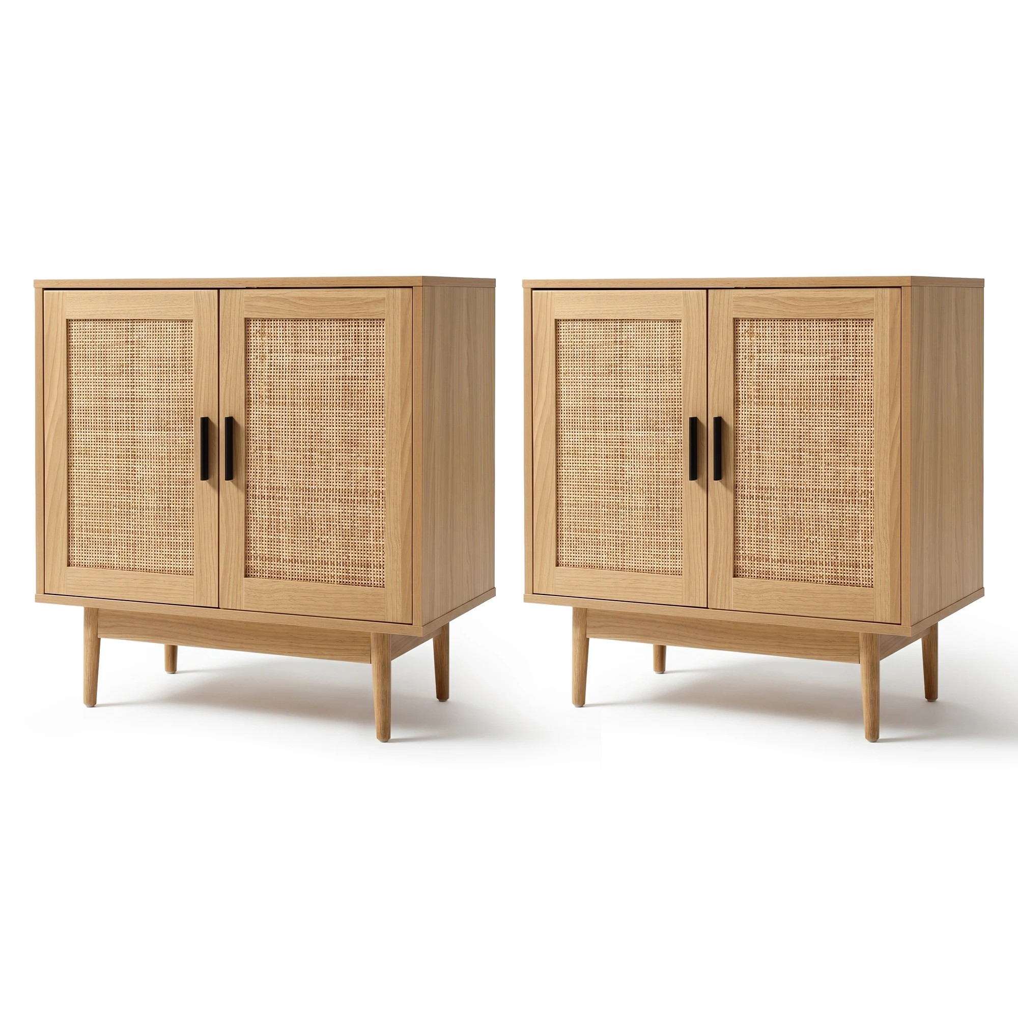 1 Artiss 2x Buffet Unit Cabinet Sideboard Rattan - Natural, 1 of 9