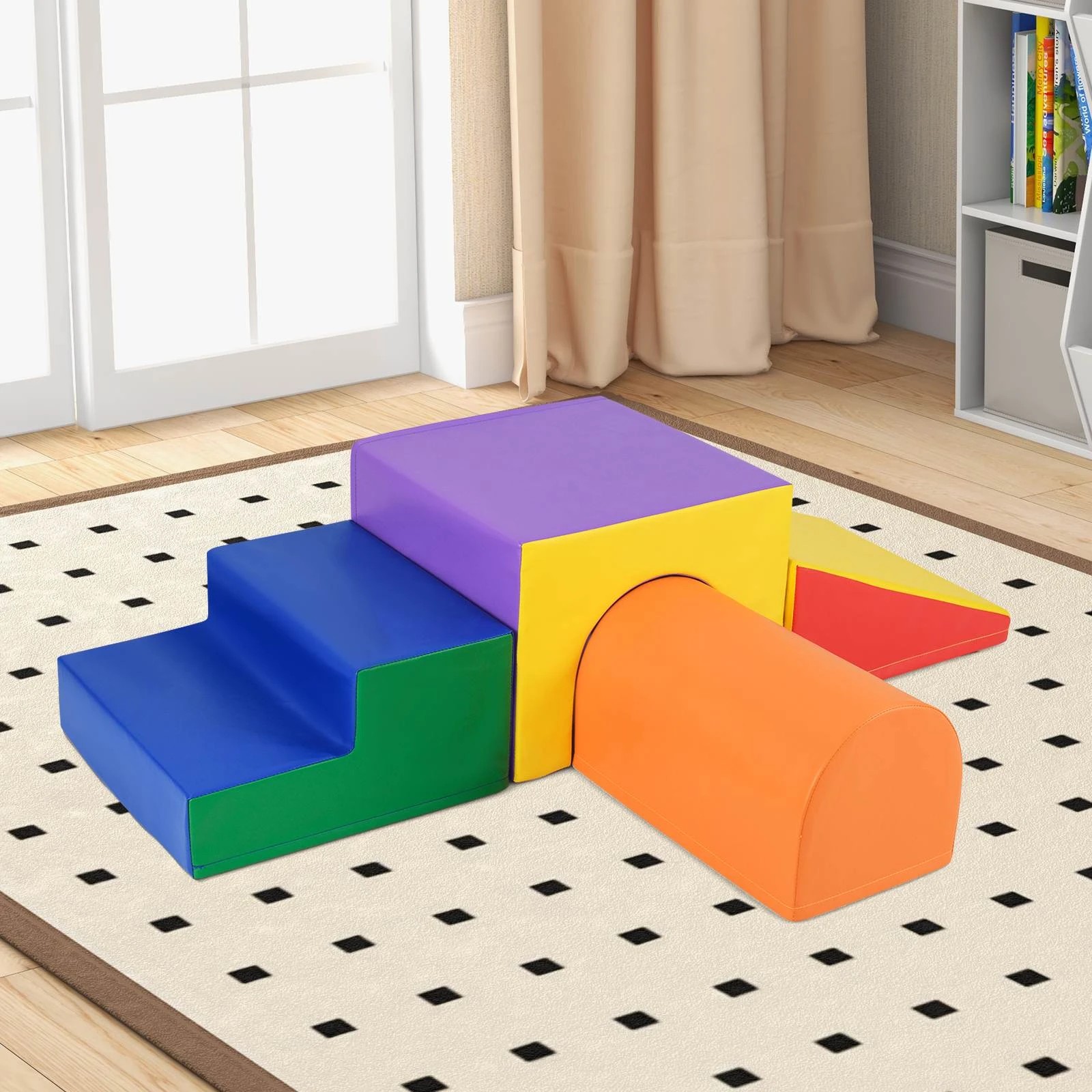 3 Costway 4PCS Soft Corner Climbing Sliding Blocks - Multi, 3 of 3