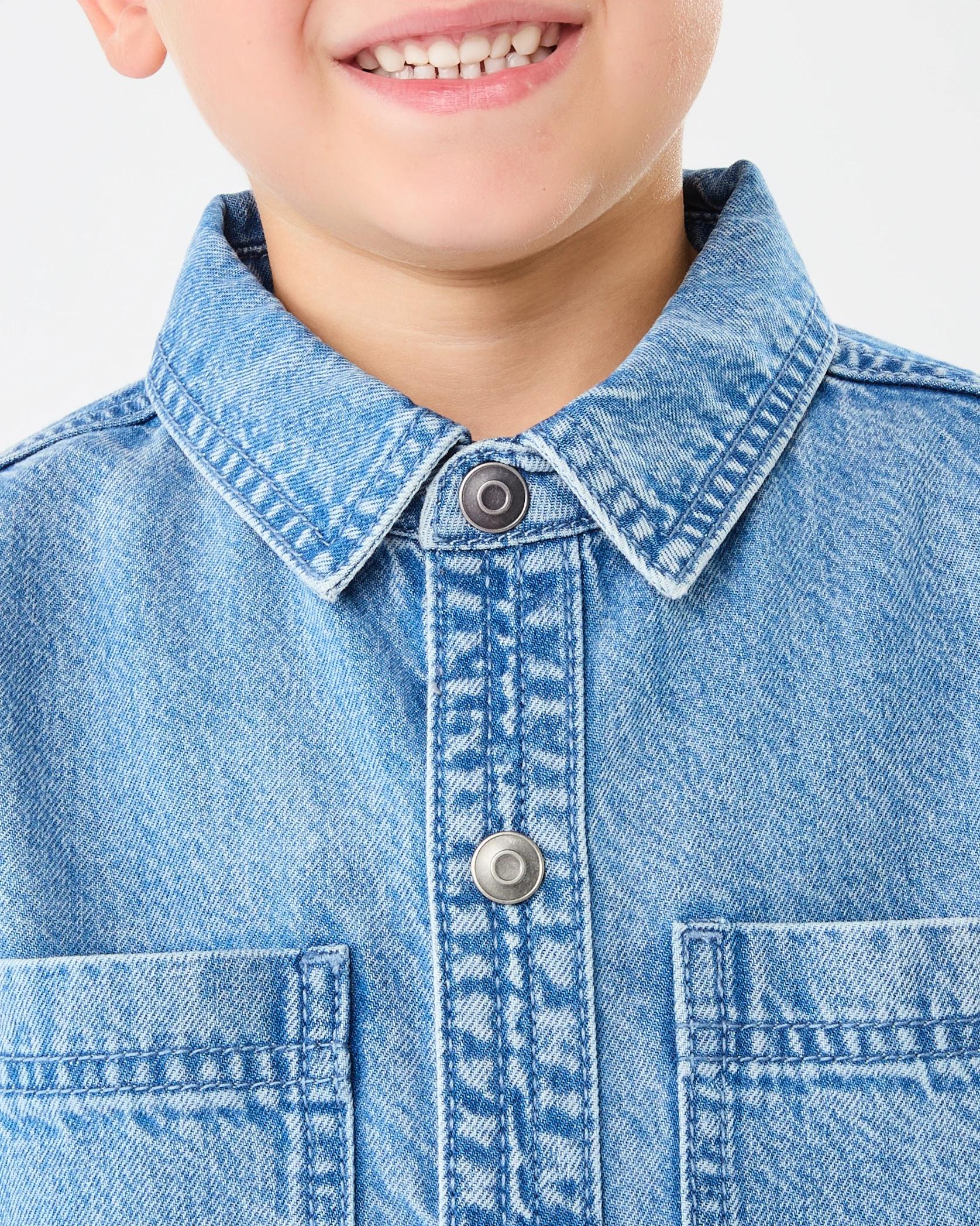 4 Denim Shacket Mid Wash, 4 of 8