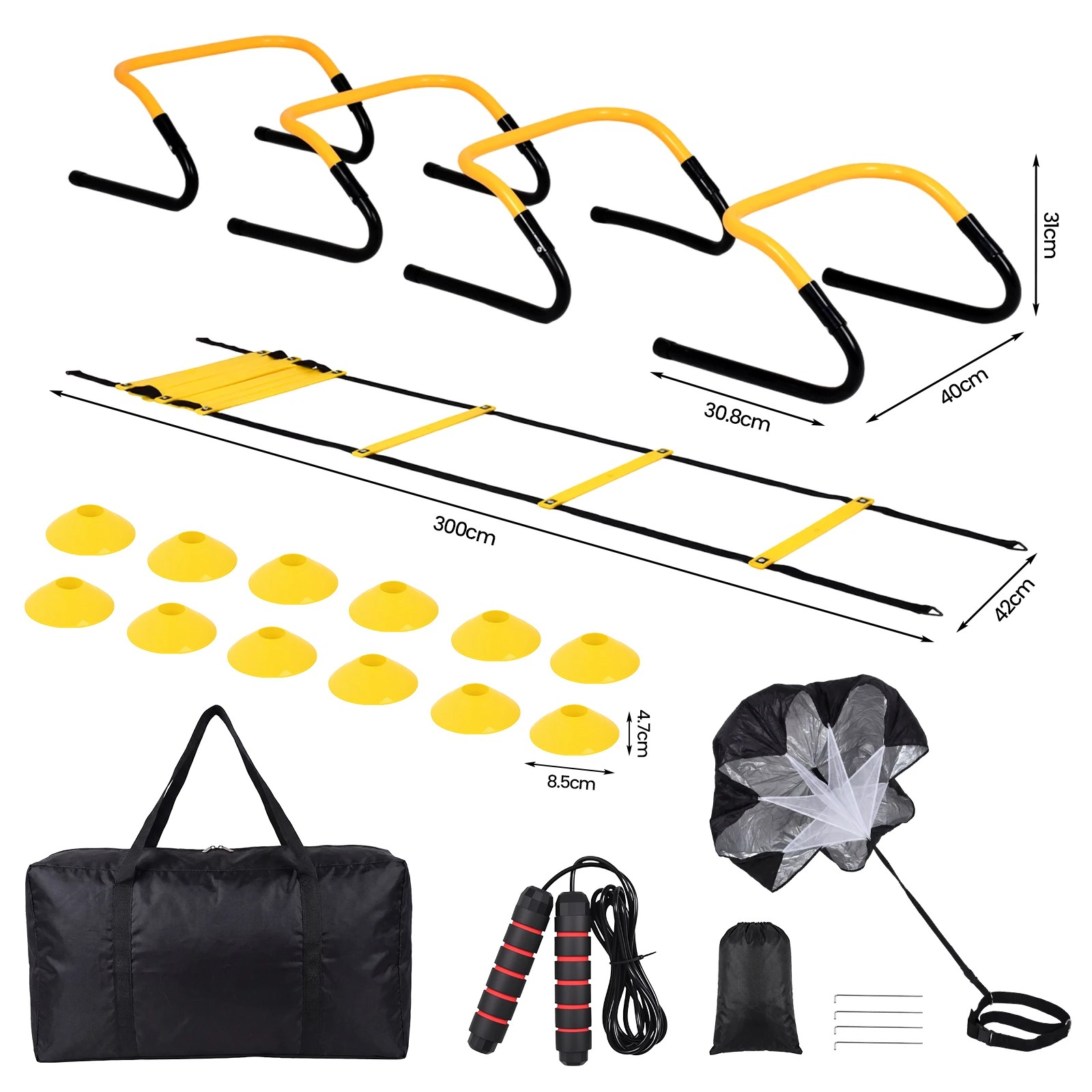 9 Advwin Ultimate Agility Speed Training Set, Multi-Sport Training Gear for Soccer, Basketball & Football - Yellow, 9 of 9