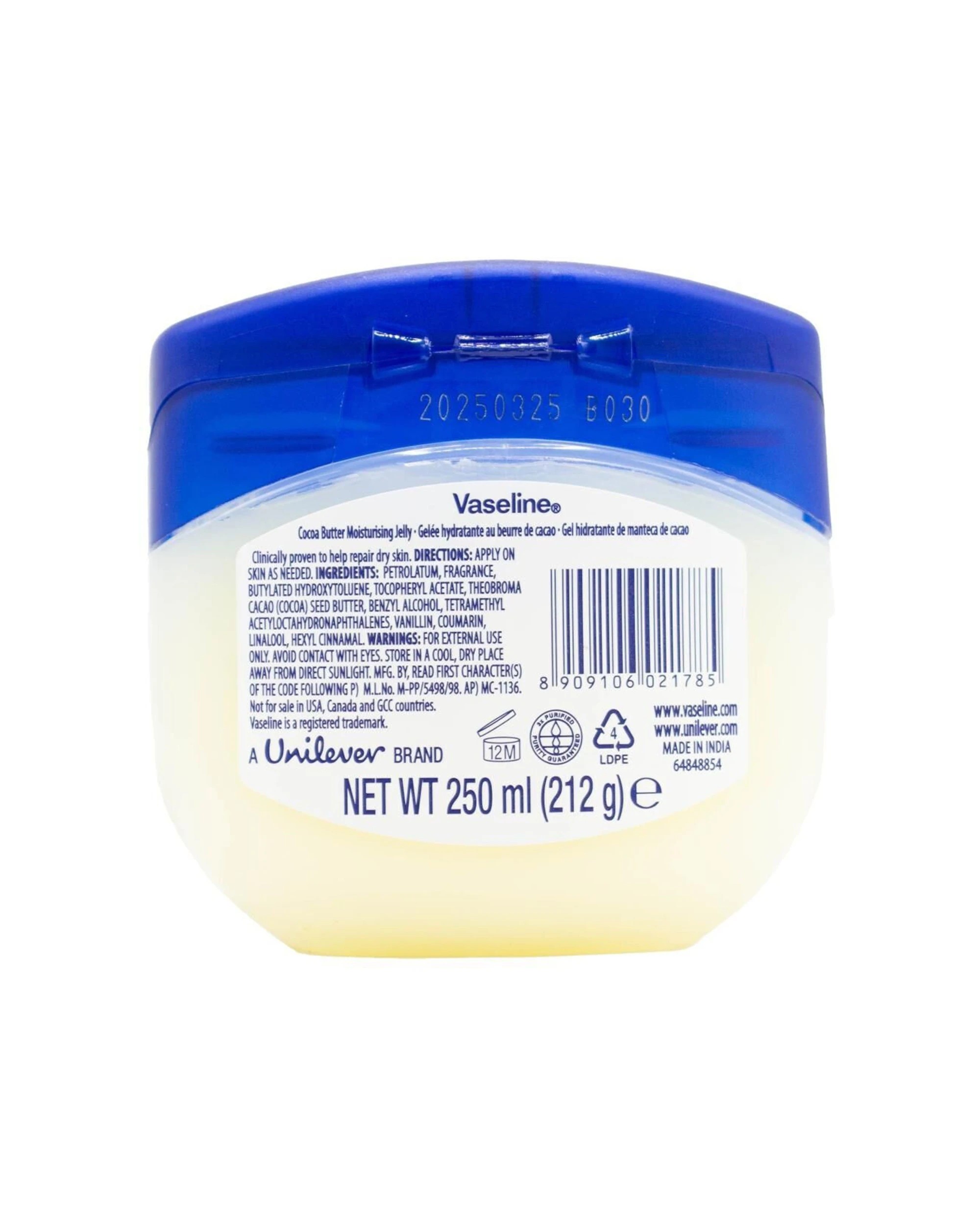 3 Vaseline Moisturising Jelly Rich Conditioning Care Cocoa Butter 6PK 250ml - Brown, 3 of 3