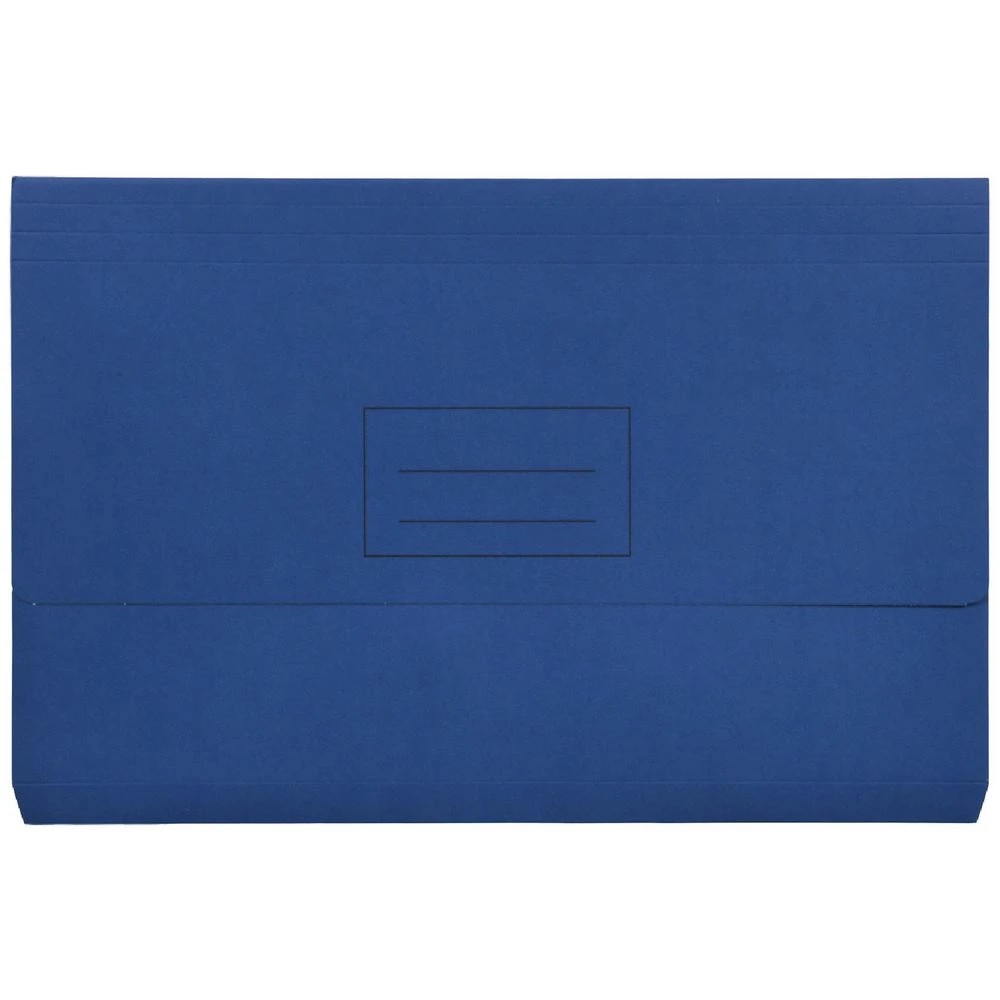1 J.Burrows Foolscap Document Wallet 220gsm Navy, 1 of 3