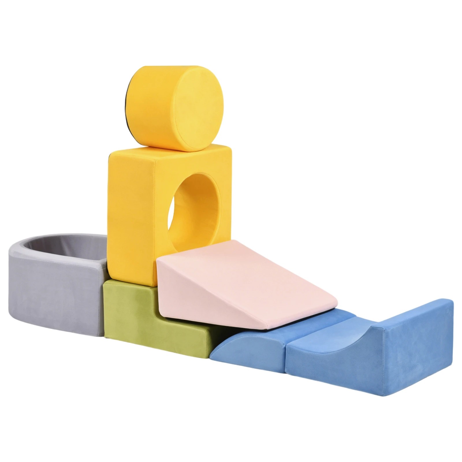 7 Advwin 6-Piece Foam Climbing Blocks Toddler Climbing Toys Baby Foam Blocks Soft Play Set (Balls not Included) - Multi, 7 of 8