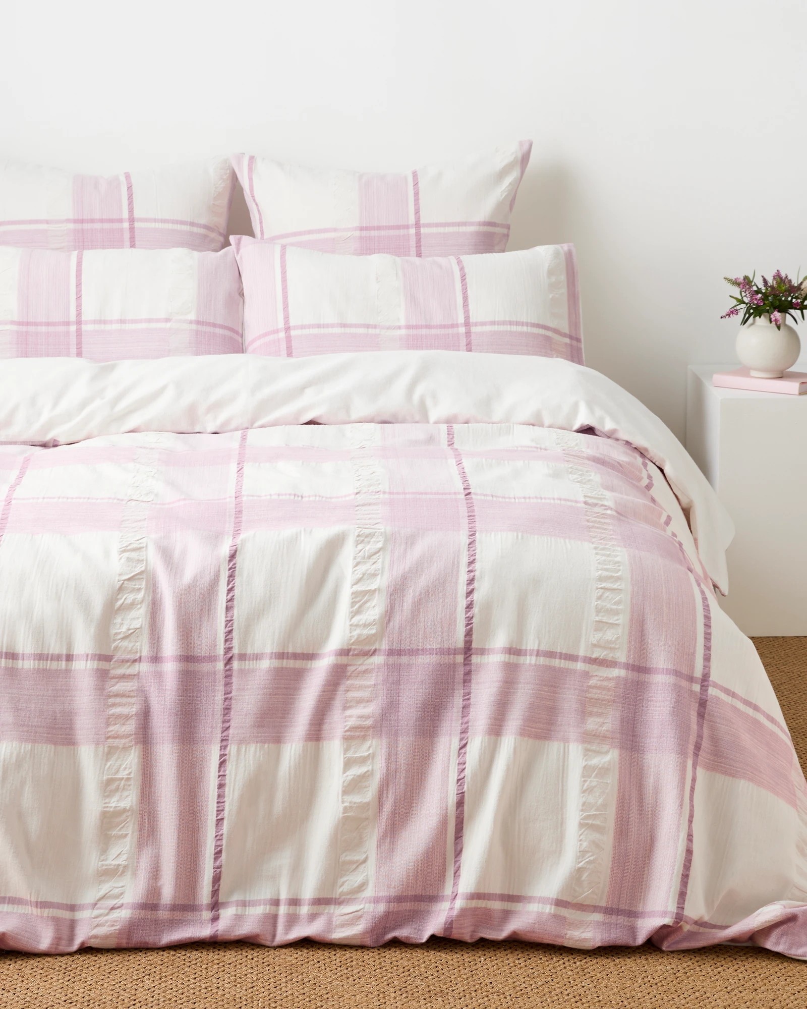 1 Target Benson Textured Check Flannelette Quilt Cover Set
 - King Bed
 - Pink, 1 of 3