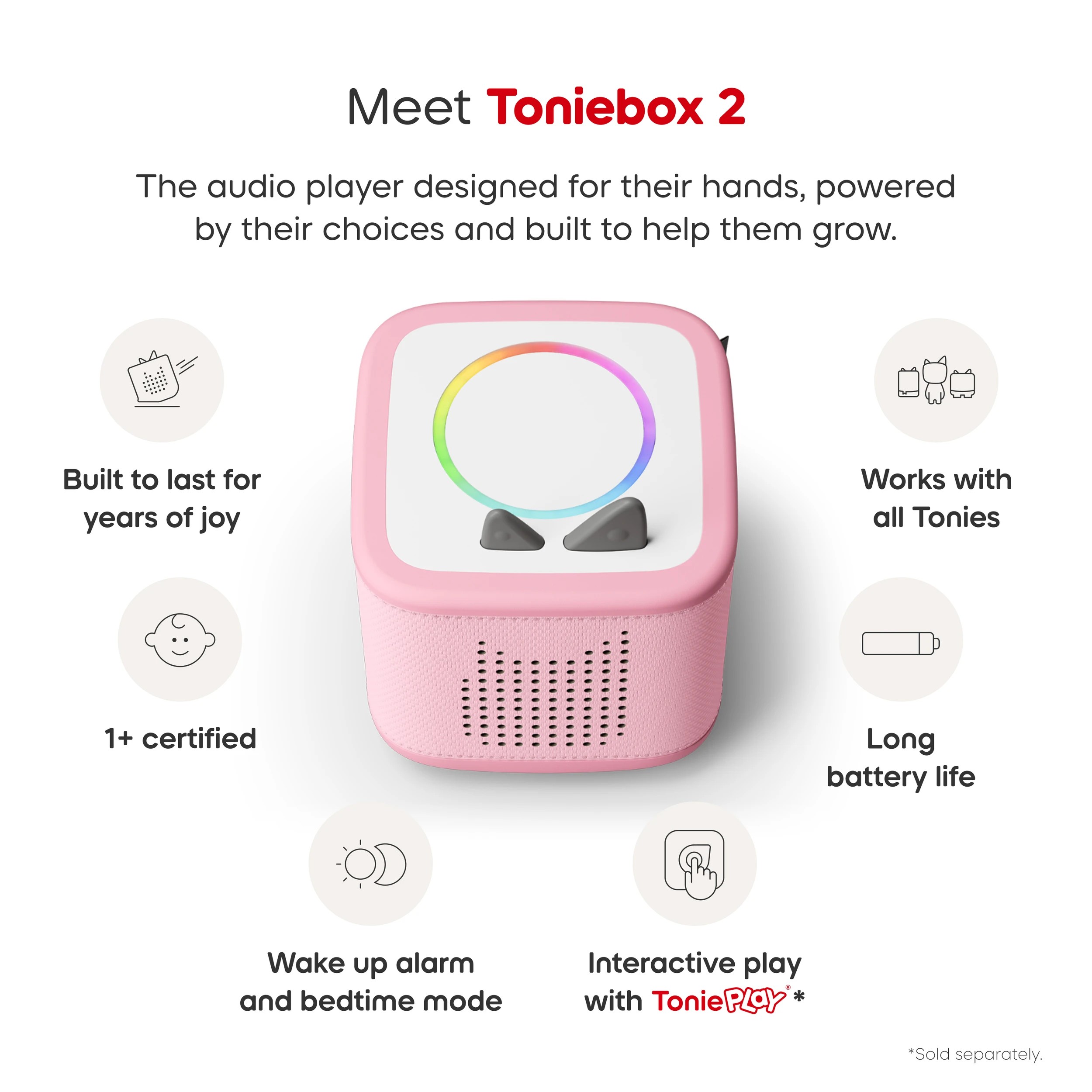 4 Tonies  Toniebox 2 Cloud Pink Bundle My First Farm Set - Multi, 4 of 8