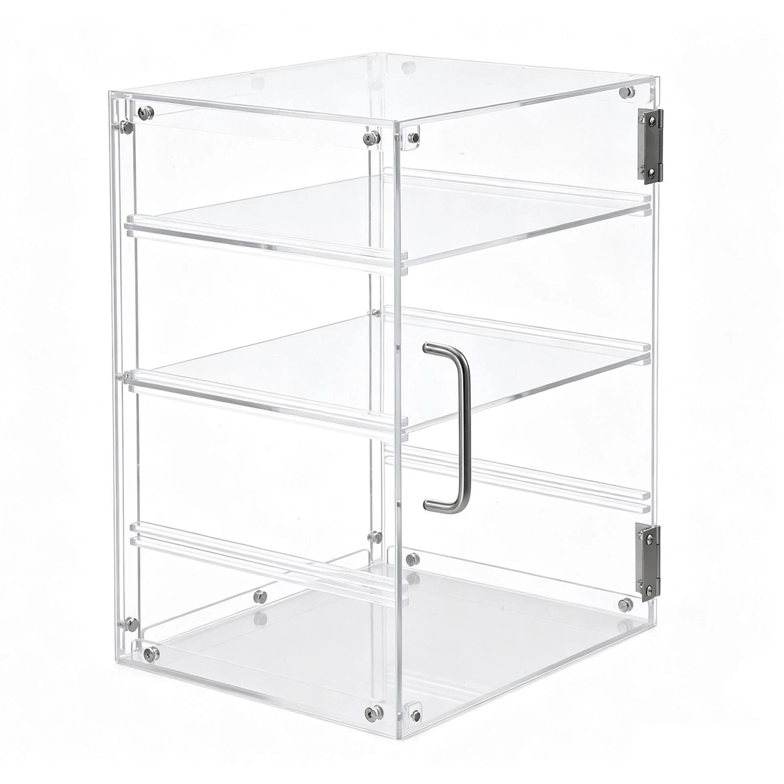 6 Ausway 4 Tier Countertop Acrylic Clear Food Display Cabinet Organiser with Adjustable Shelf & Magnetic Door, 6 of 6