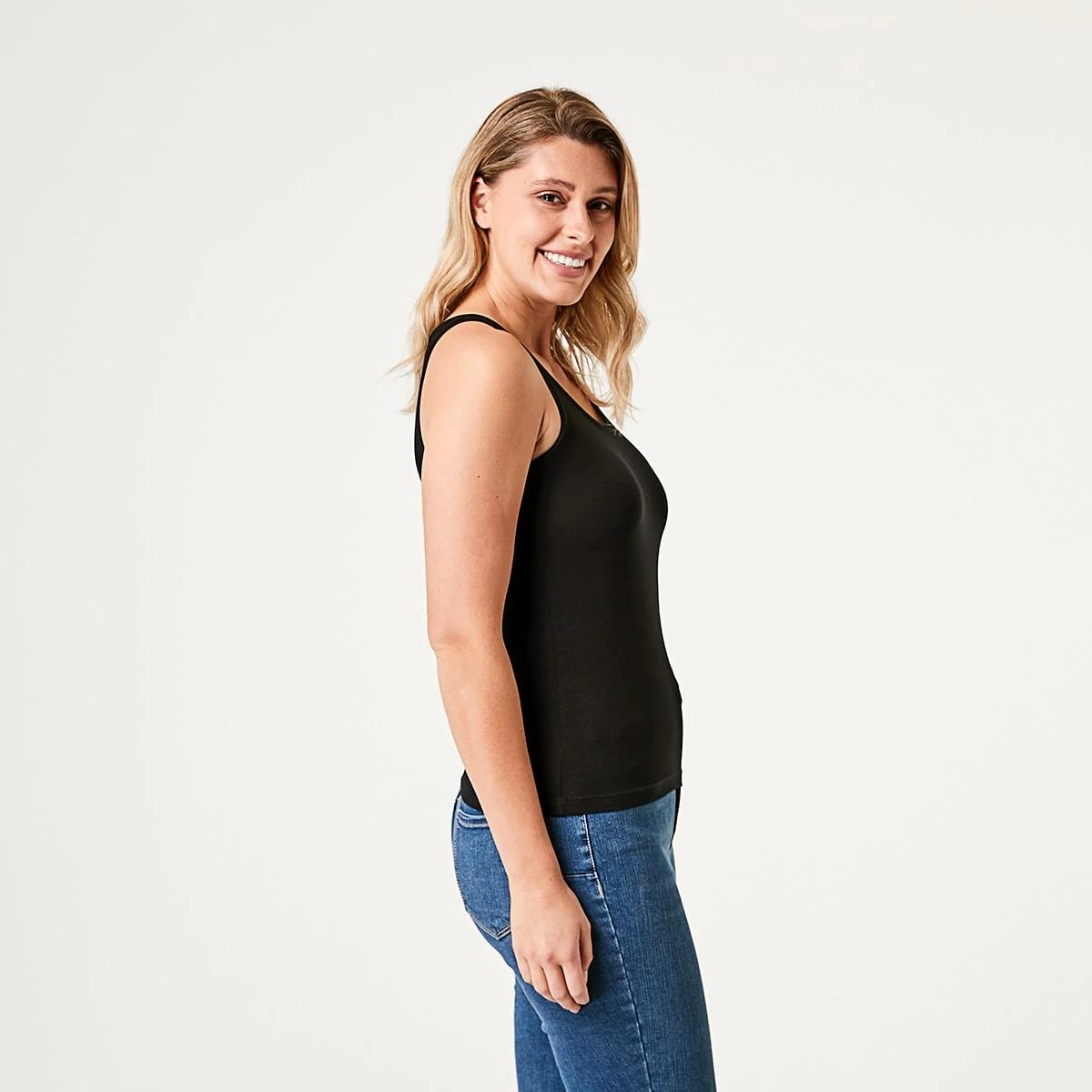 2 Sleeveless Stretch Tank Black, 2 of 4