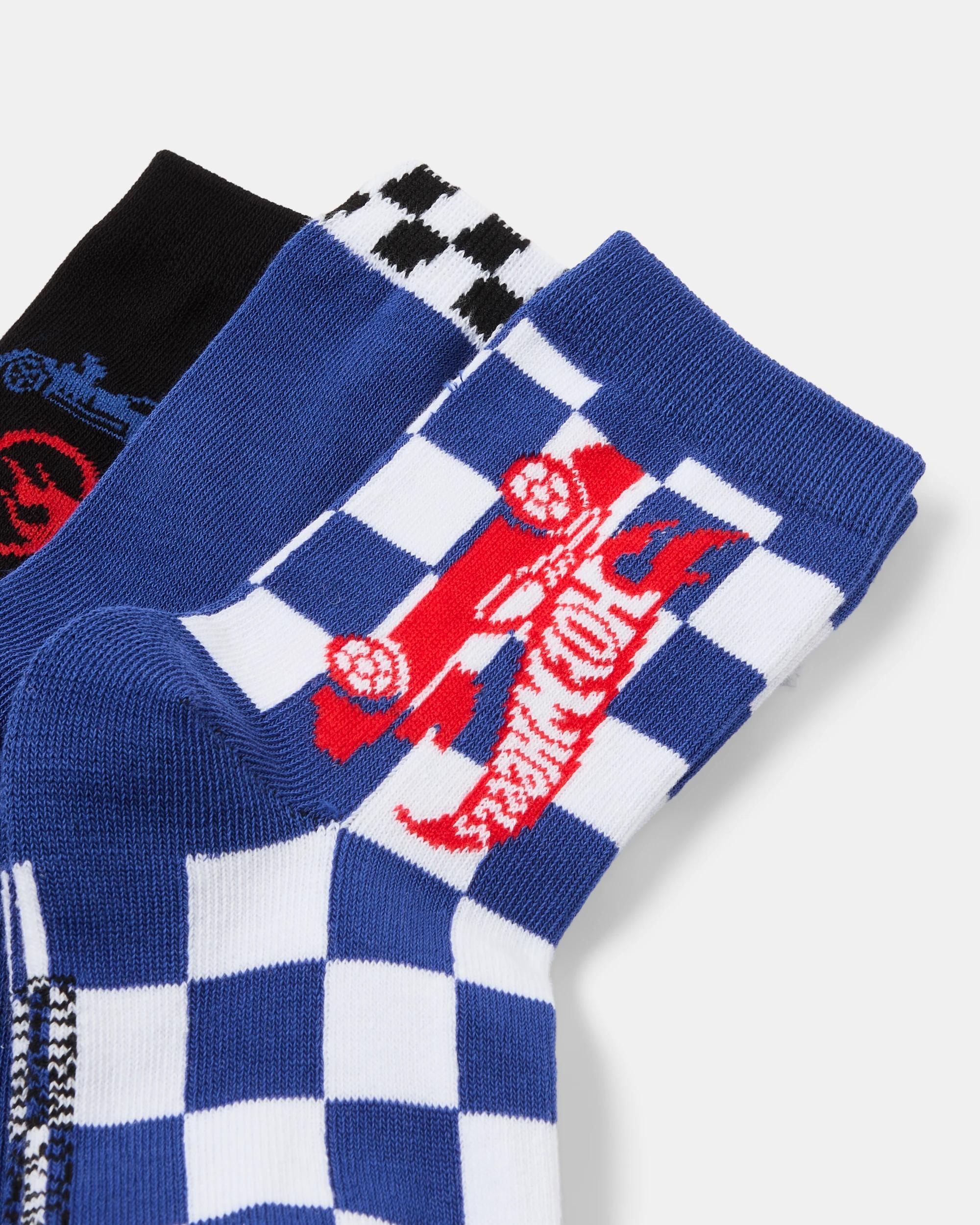 3 3 Pack Hot Wheels License Crew Socks Hotwheels, 3 of 4