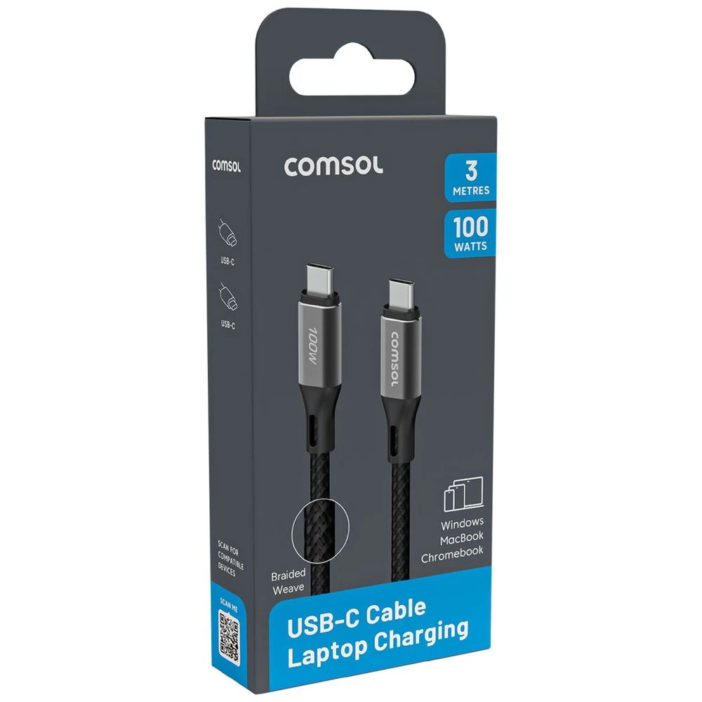 2 Comsol USB-C Cable 100W 3m Black, 2 of 4