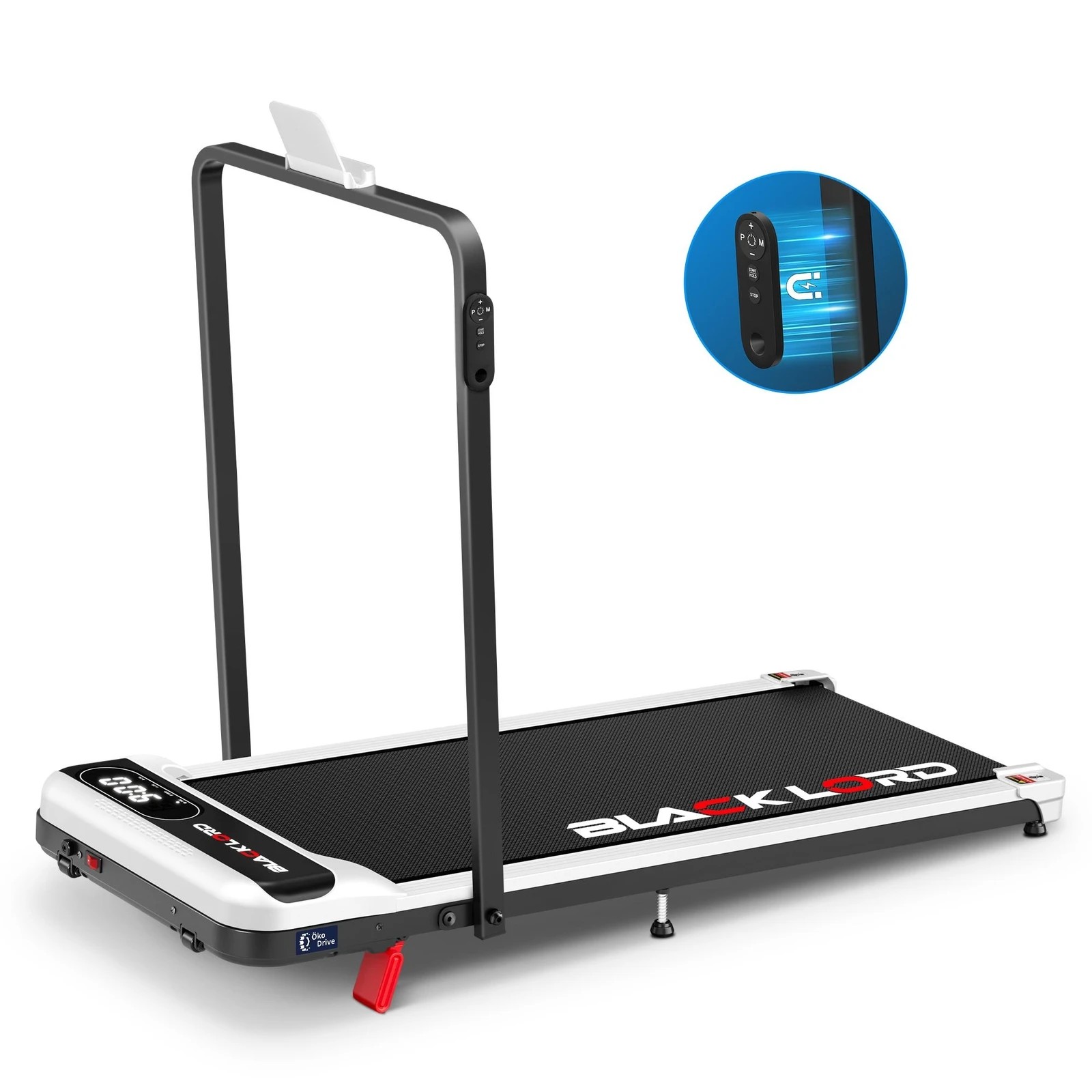 1 Black Lord Treadmill Electric Walking Pad Folding Incline Magnetic Remote - White, 1 of 10