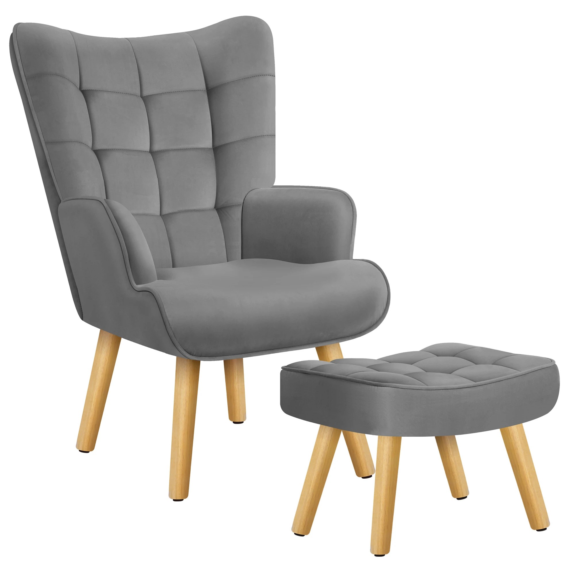 1 Alfordson Armchair Lounge Chair Featherston Replica Accent Chair Couch - Light Grey, 1 of 10