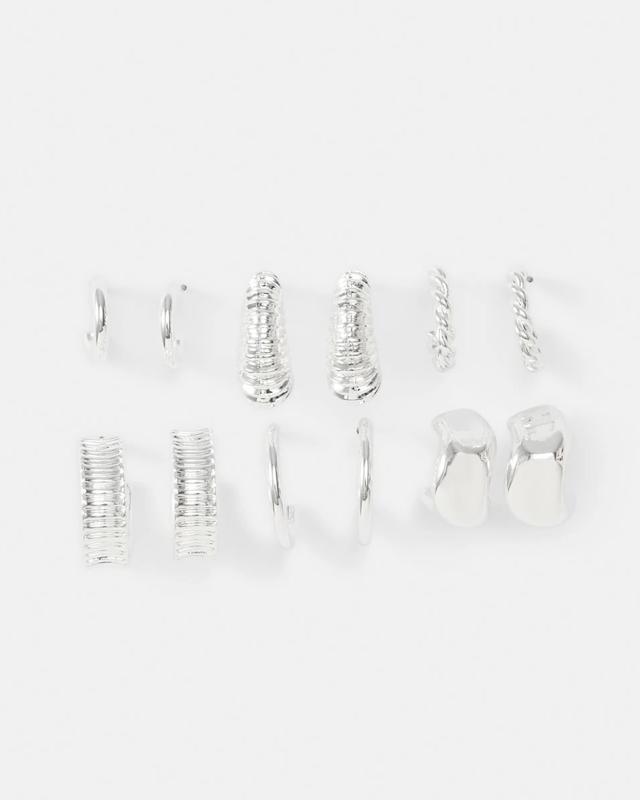 6 Pack Chunky Mini Hoop Earr
