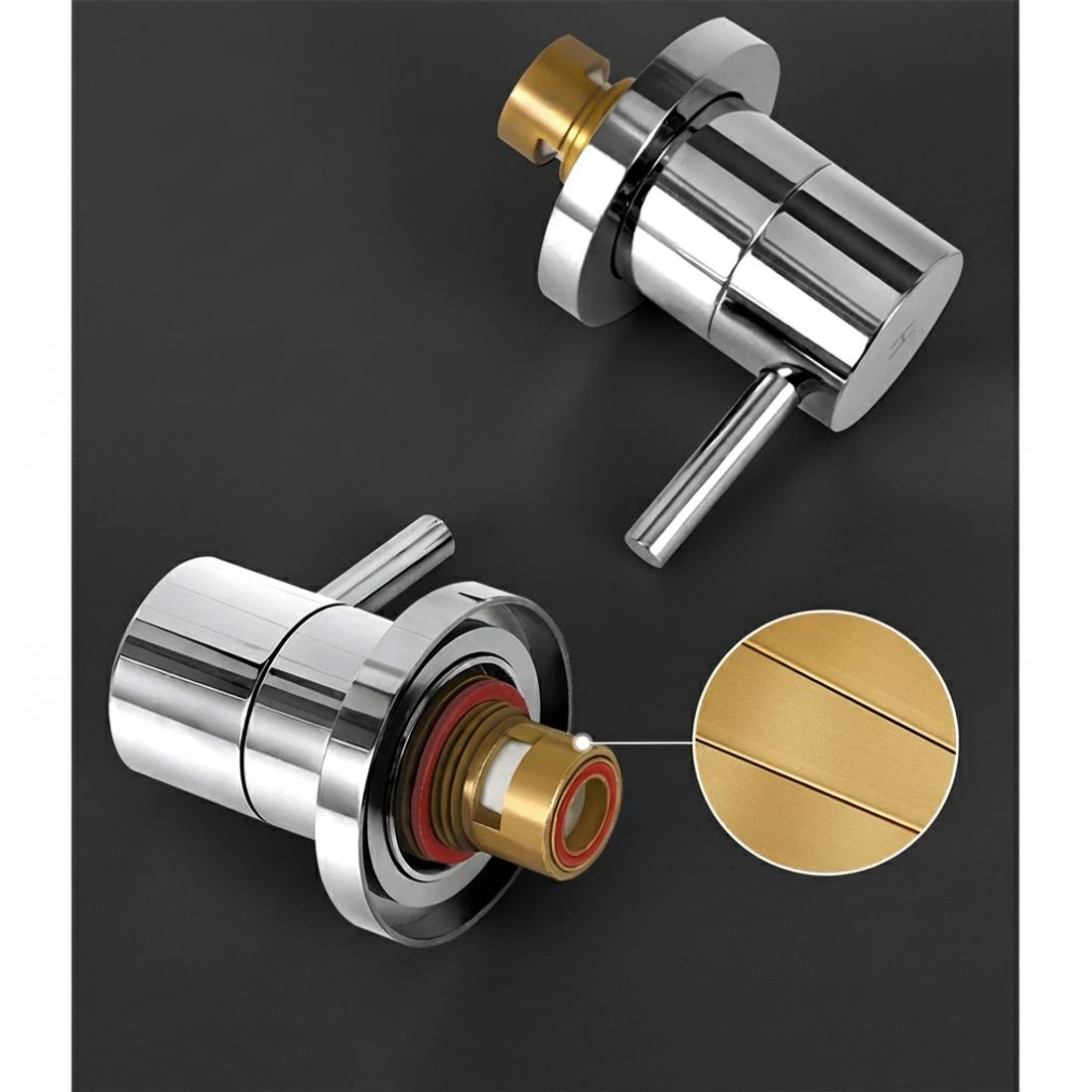 3 Cefito Basin Twin Tap Wall Round Brass Faucet Shower Bathtub - Silver, 3 of 4