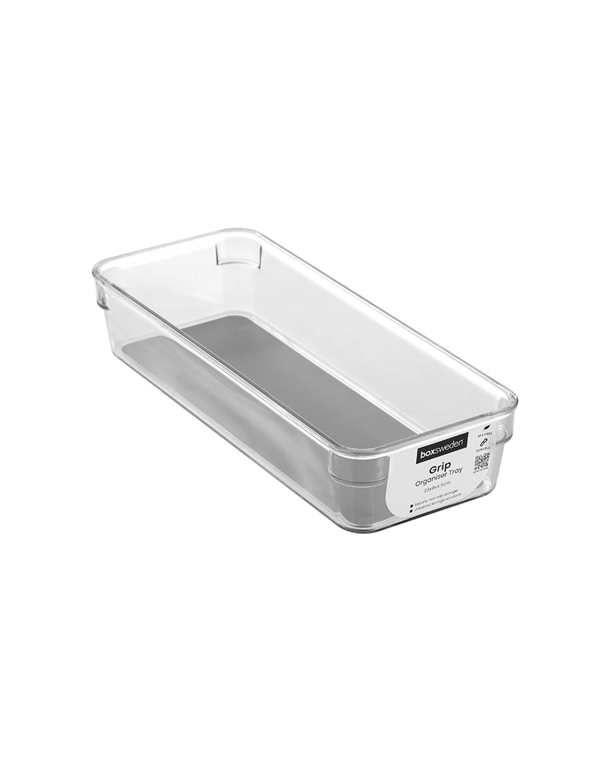 2 Boxsweden 12pc Crystal Grip Organiser Tray Modular Stackable Storage 23x9x4.5cm - Clear, 2 of 5
