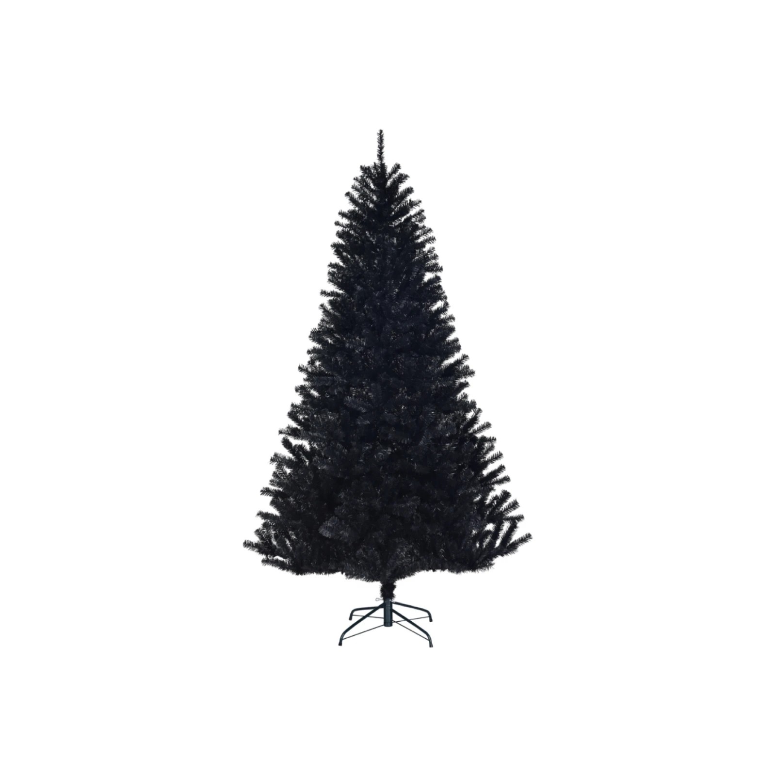 1 Costway 2.25M/7.5ft Black PVC Christmas Tree Hinged Xmas Artificial Tree, 1 of 2