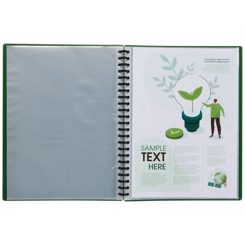 5 JB Rec A4 Refillable Display Book 20 Pockets Dark Green, 5 of 5