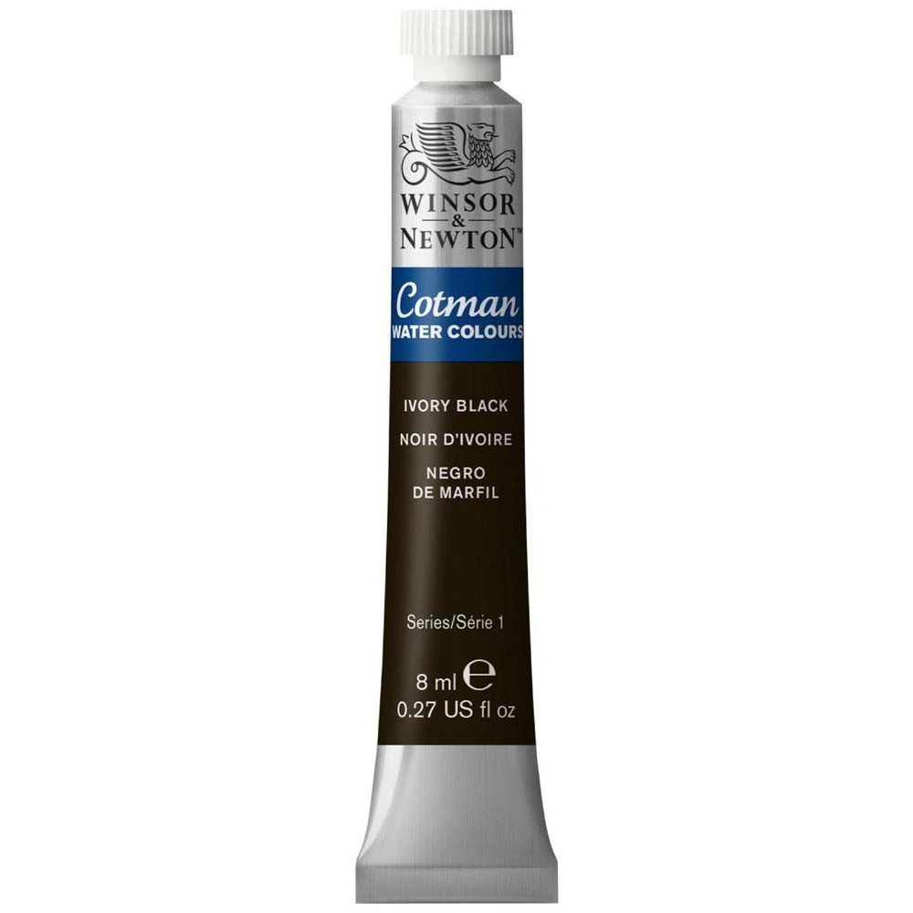 1 Winsor & Newton Cotman Watercolour 8mL Ivory Black, 1 of 1