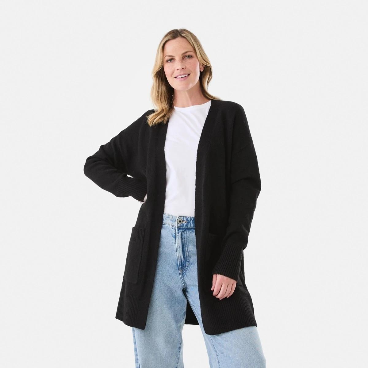 1 Mid Length Cardigan Black, 1 of 6